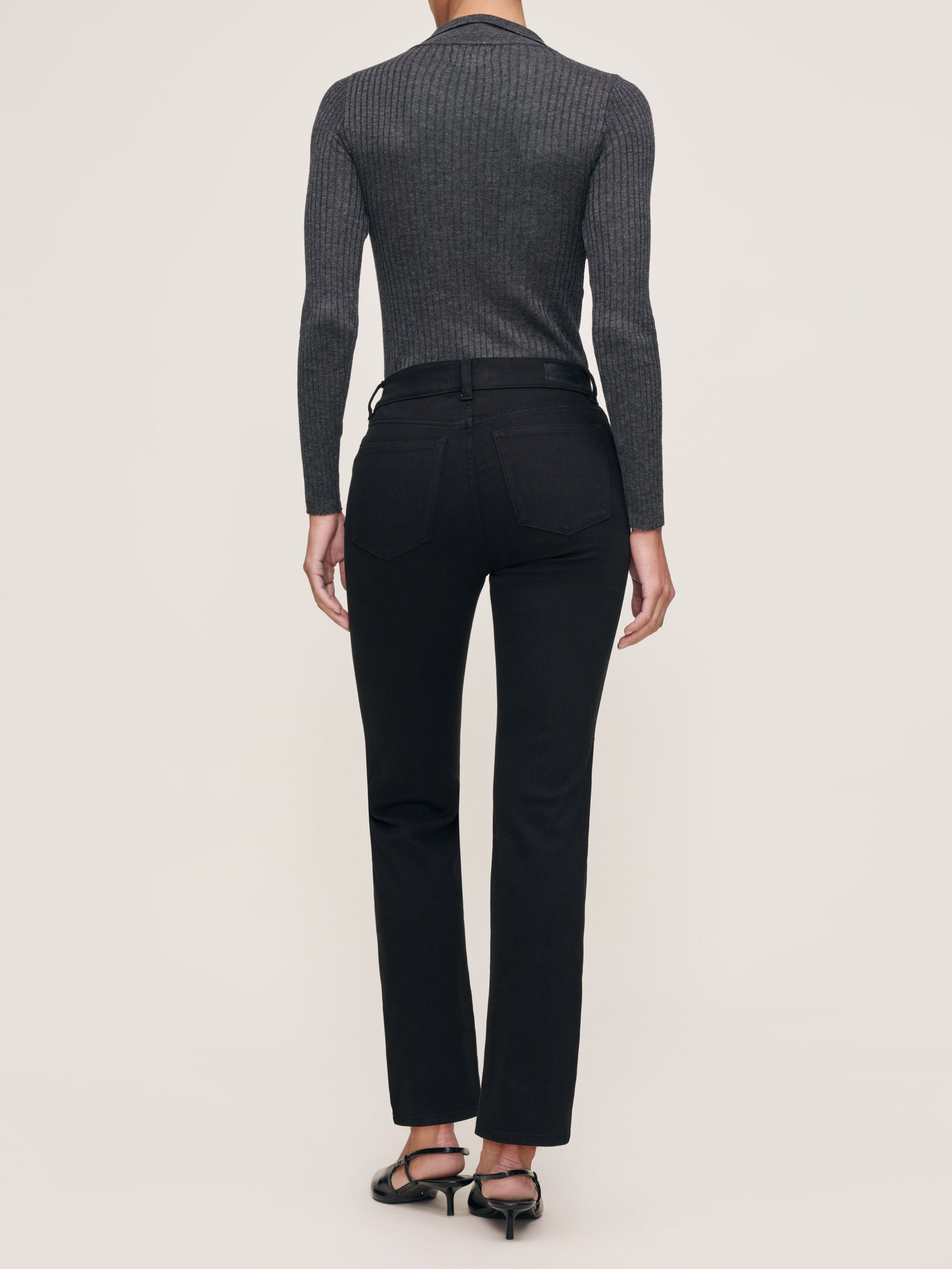 women's straight black jean