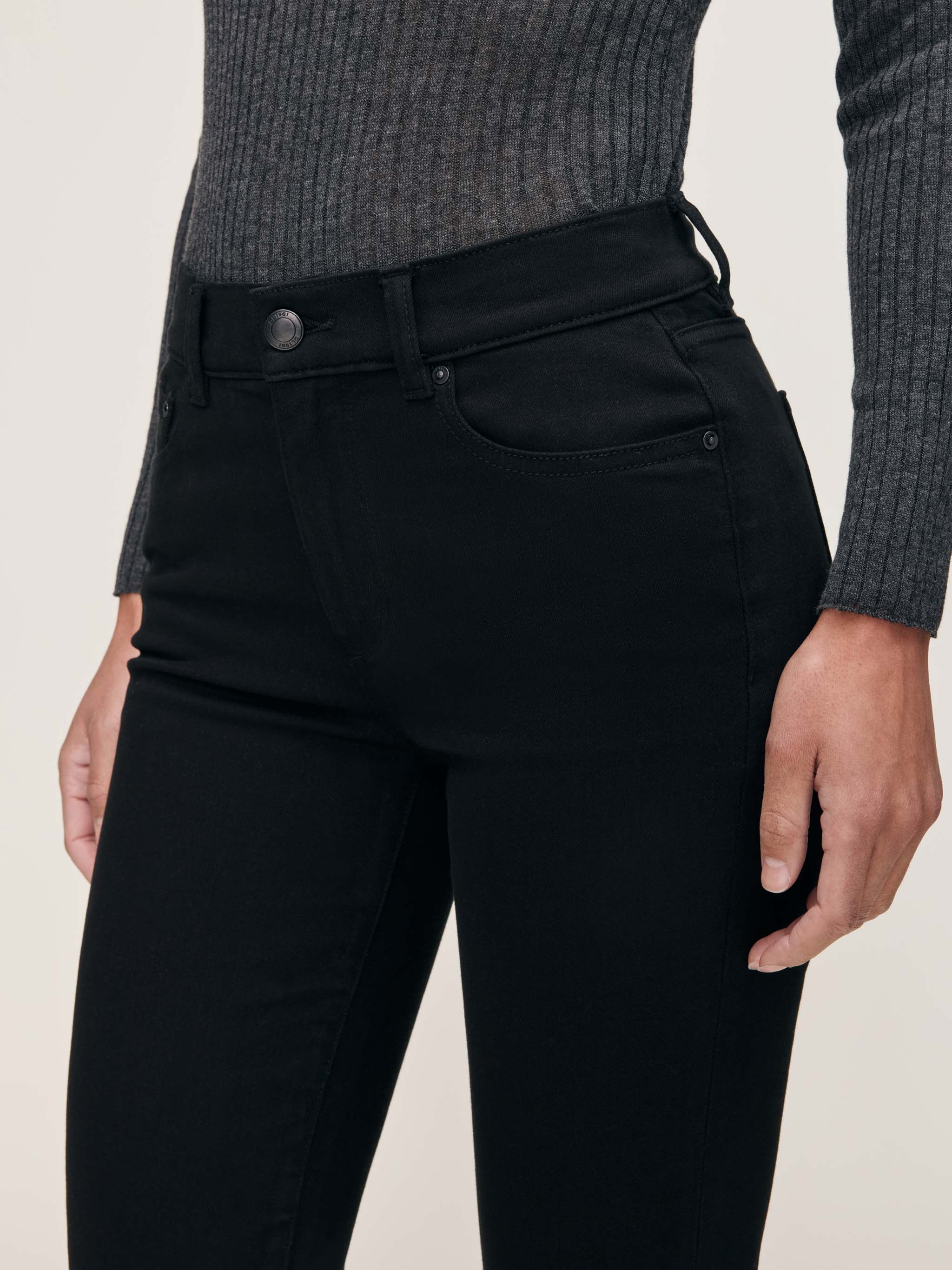 women's straight black jean