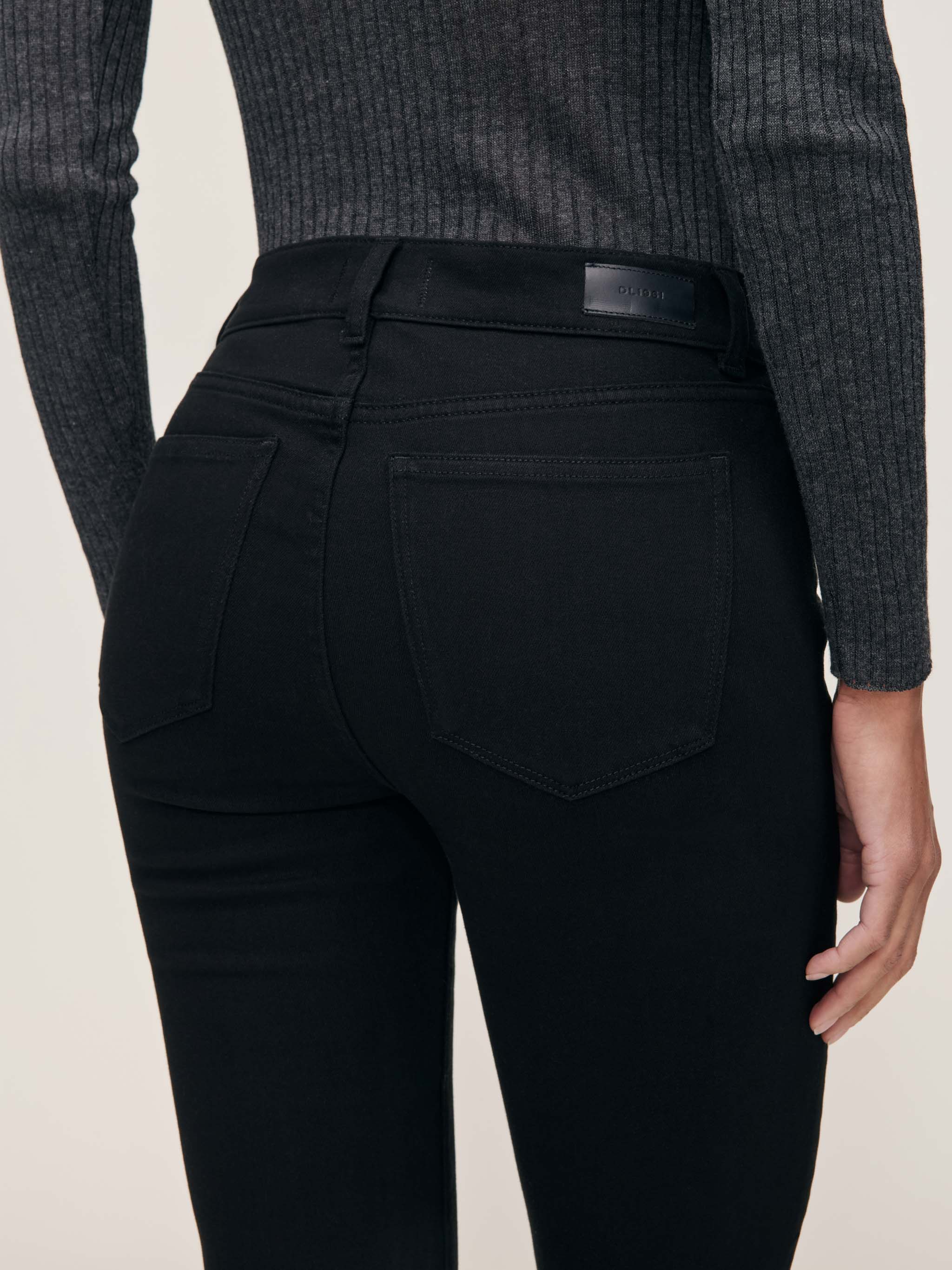 women's straight black jean
