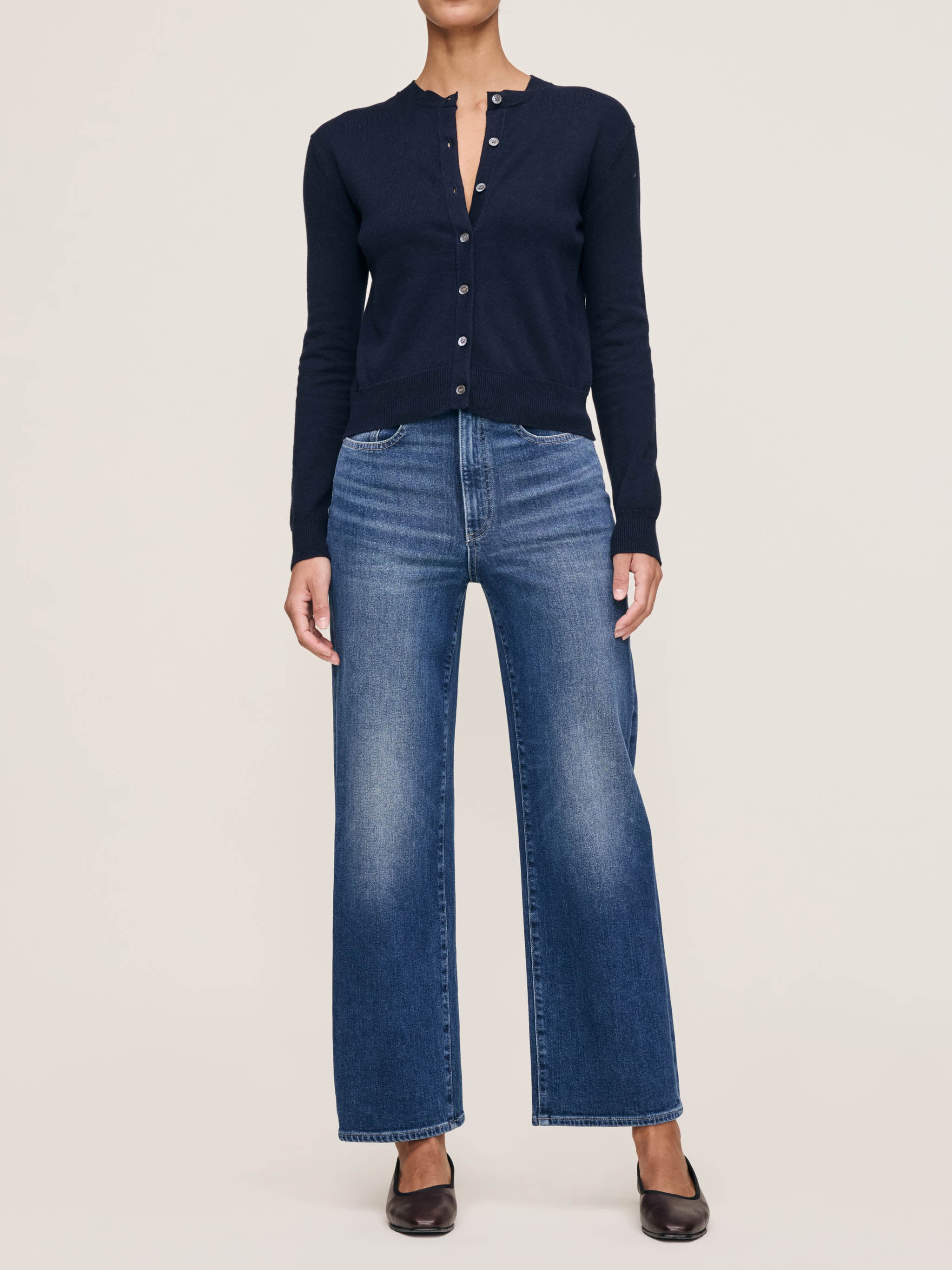 women's wide leg blue jean