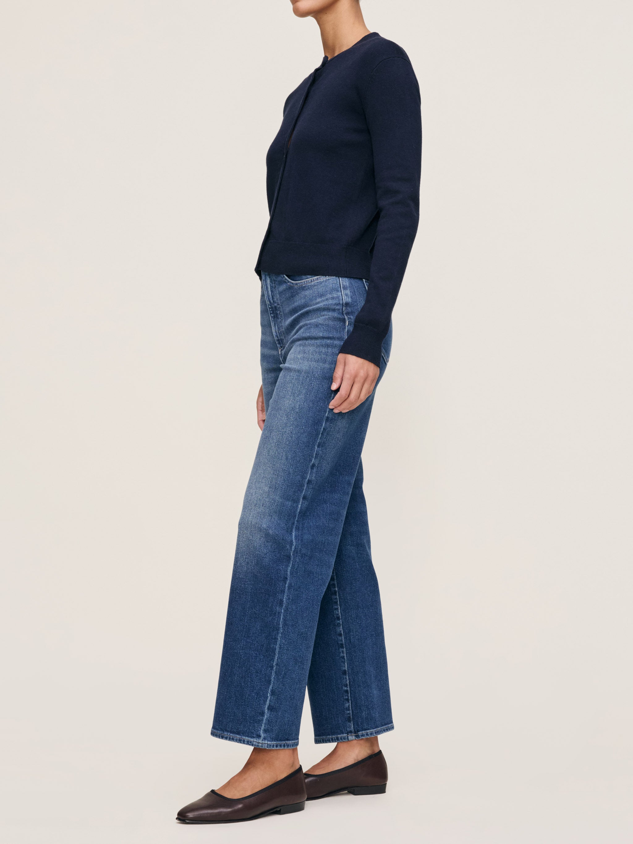 women's wide leg blue jean
