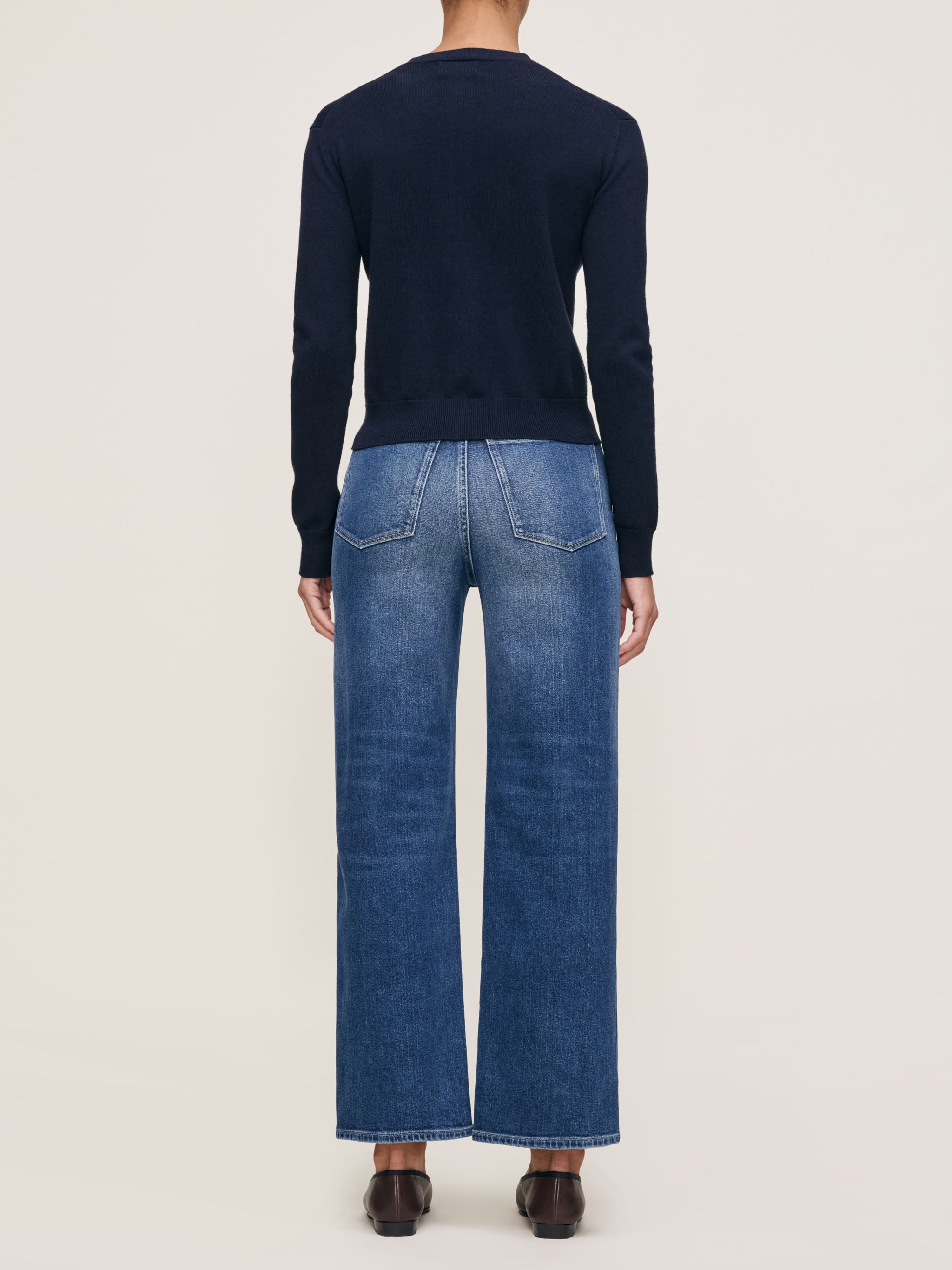 women's wide leg blue jean