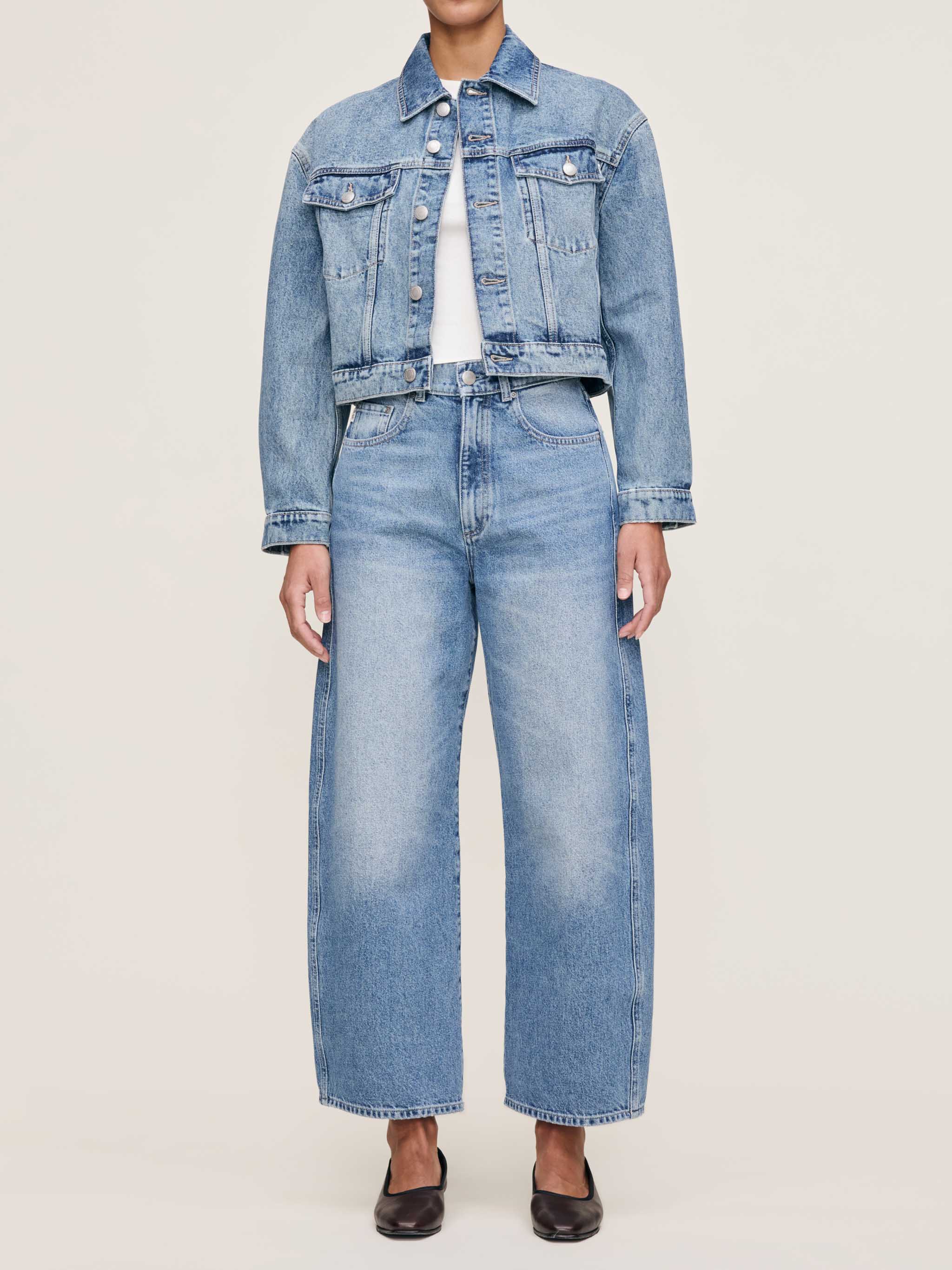 women's barrel blue jean