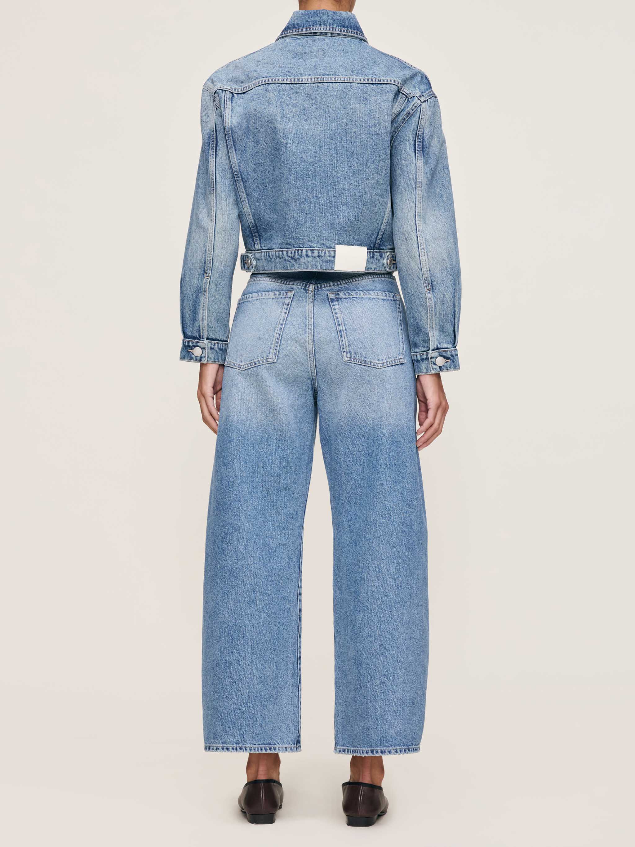 women's barrel blue jean