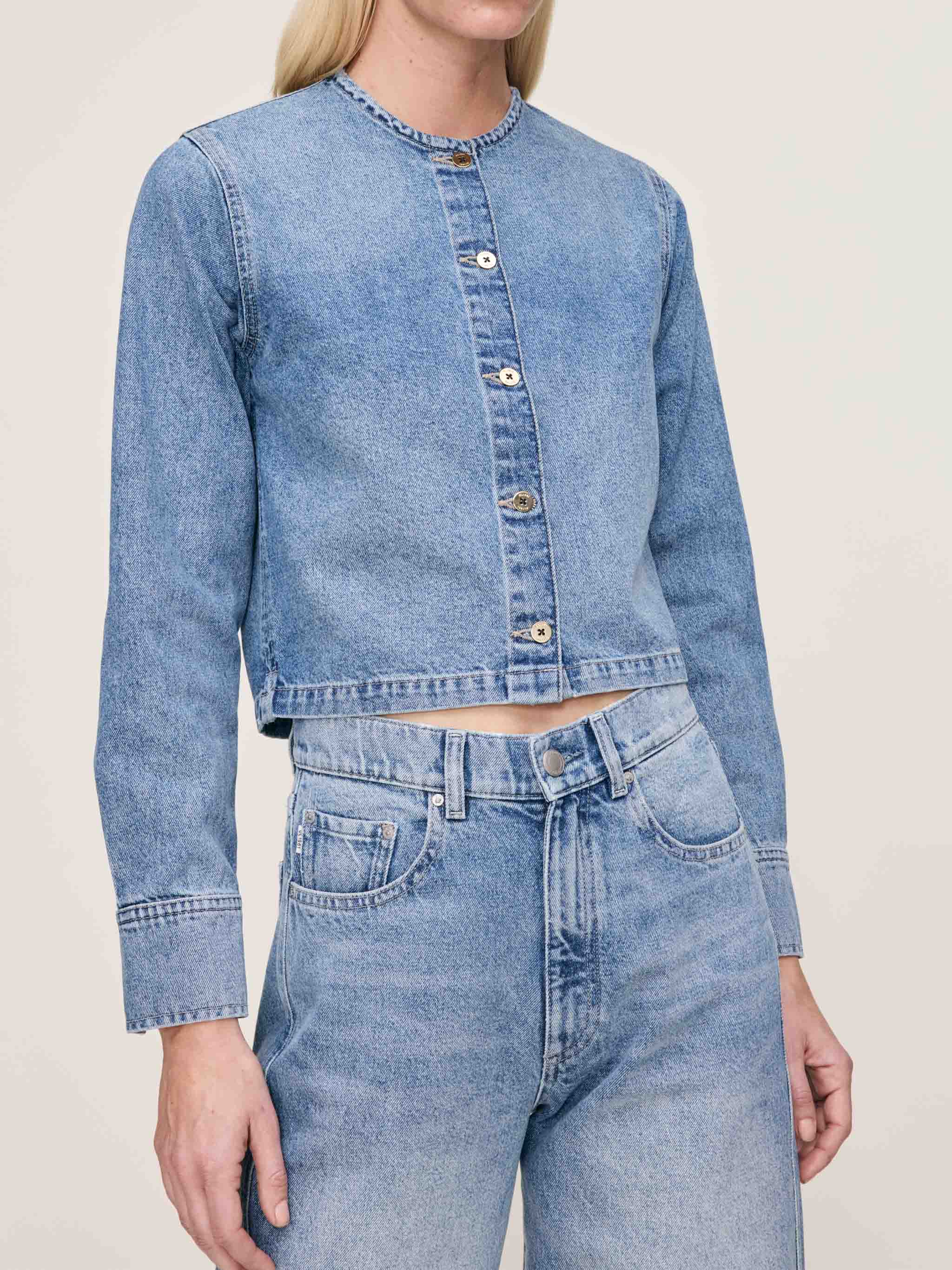 women's shirt blue jean 