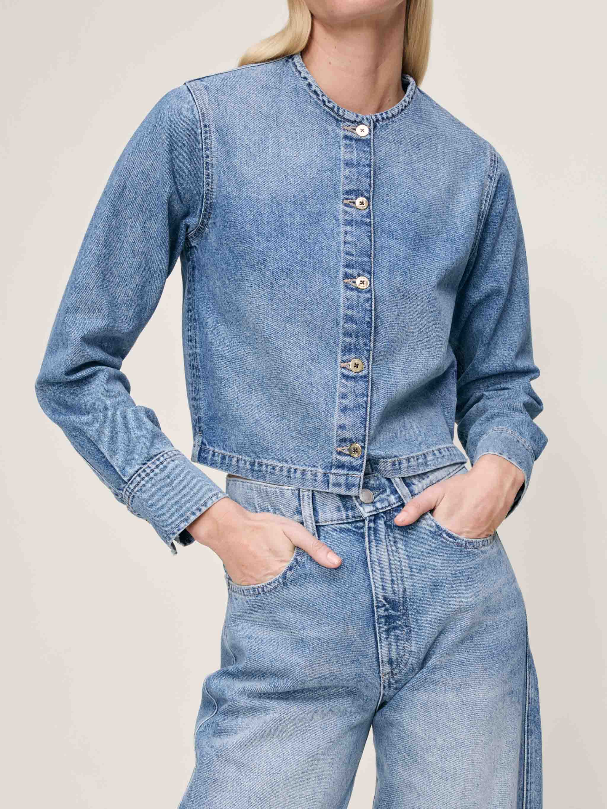 women's shirt blue jean 