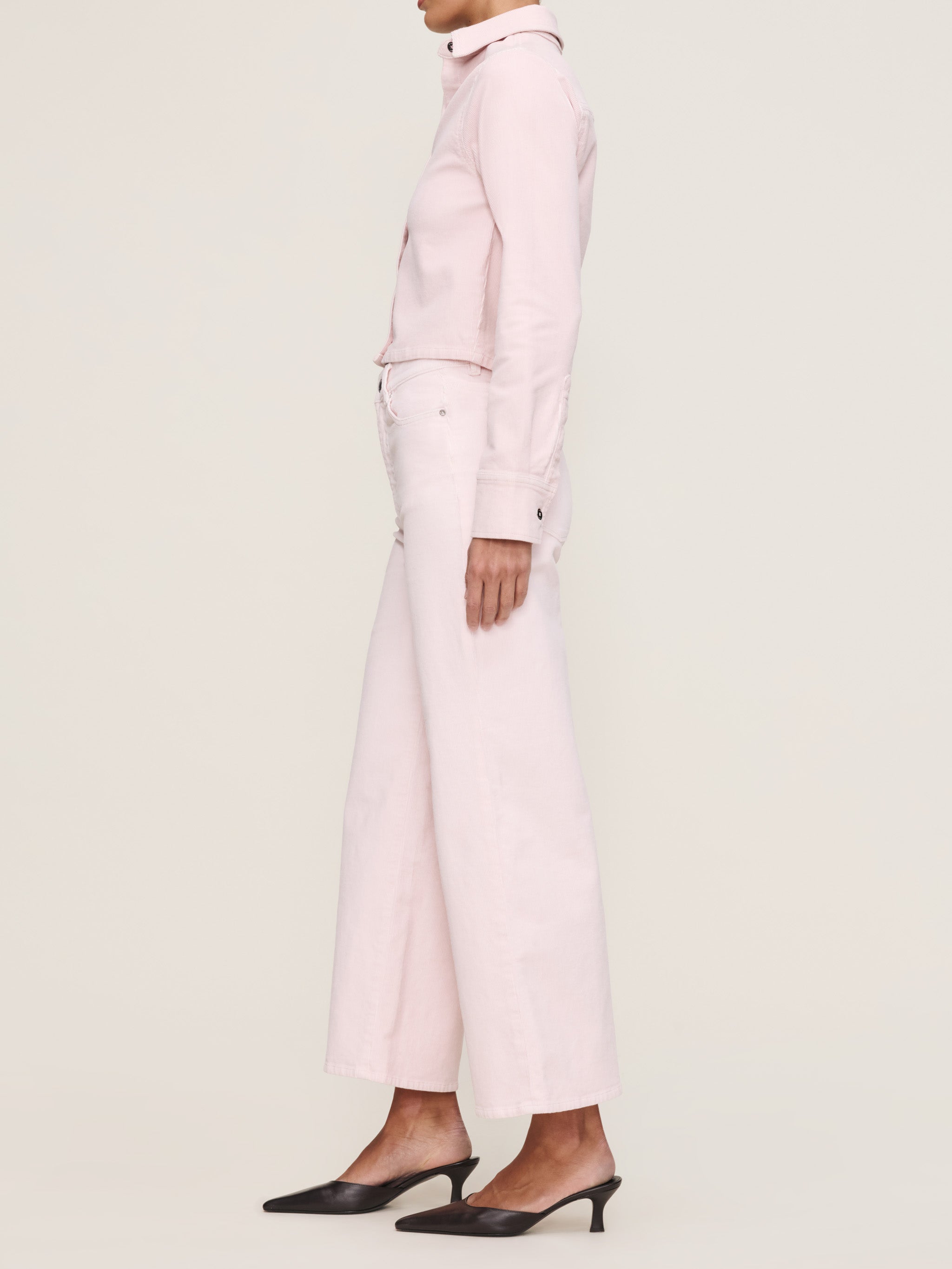 women's wide leg pink jean
