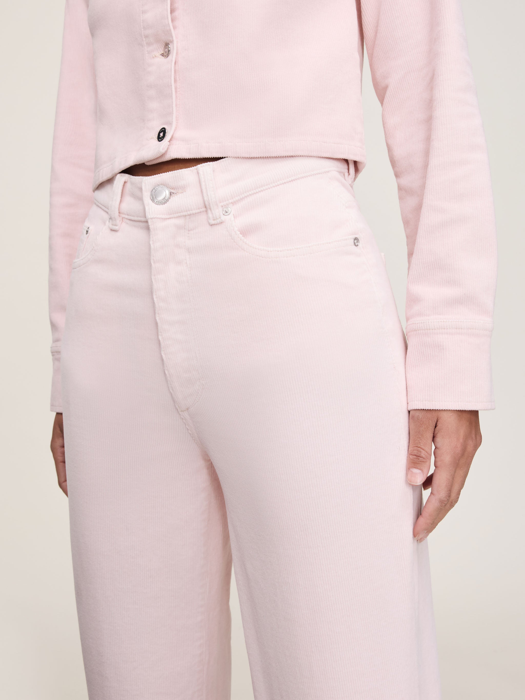 women's wide leg pink jean