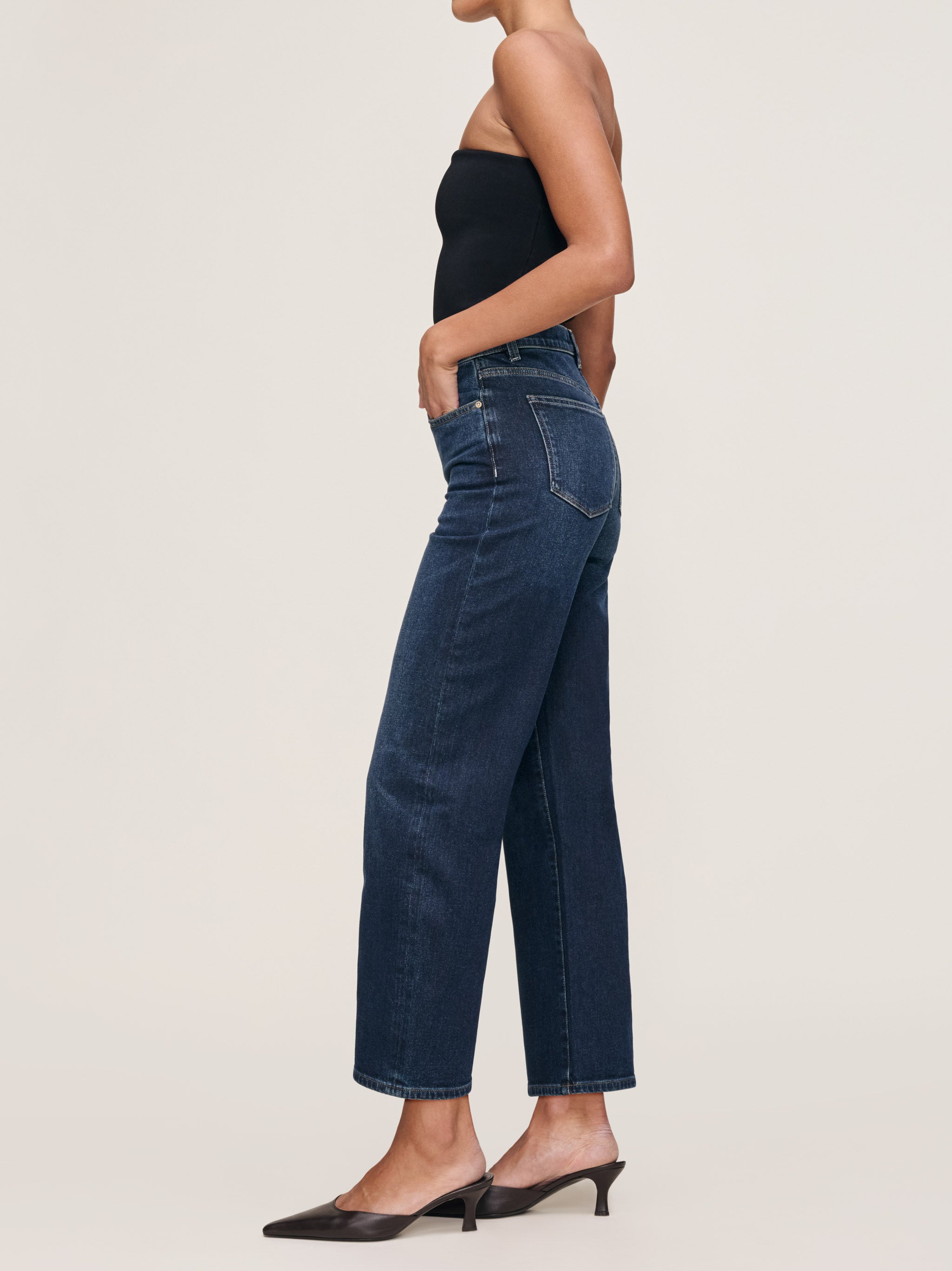 women's wide leg blue jean