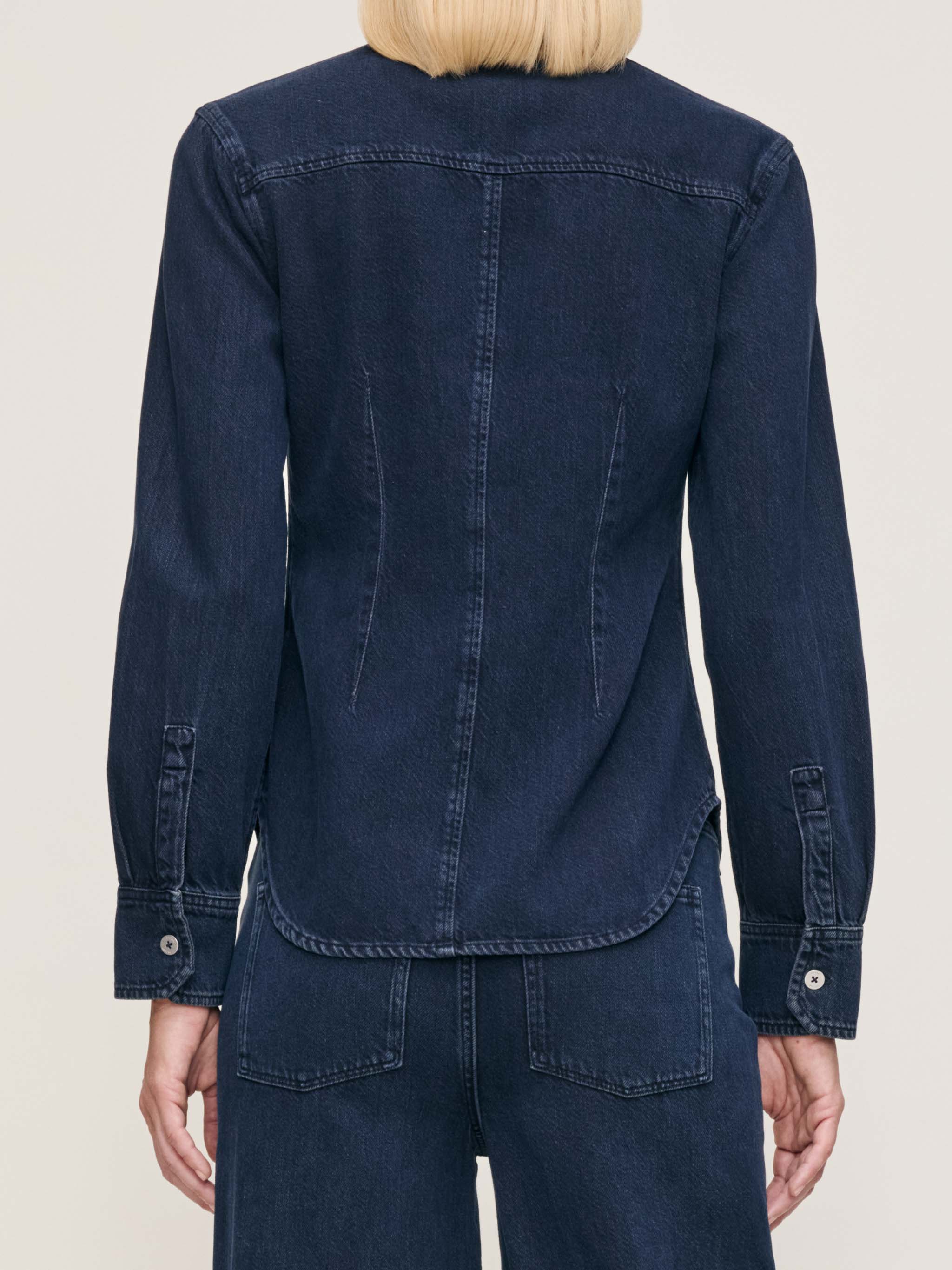 women's shirt blue denim