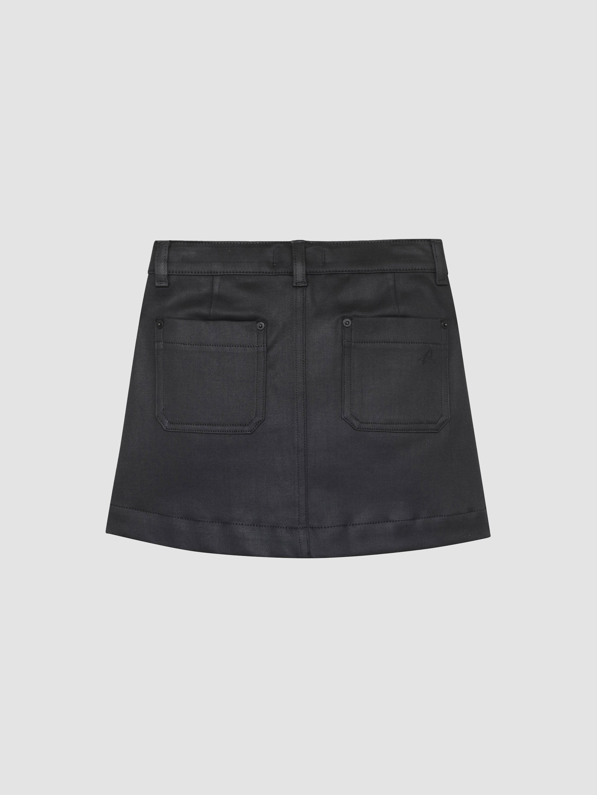 Jenny Mini Skirt | Black Coated