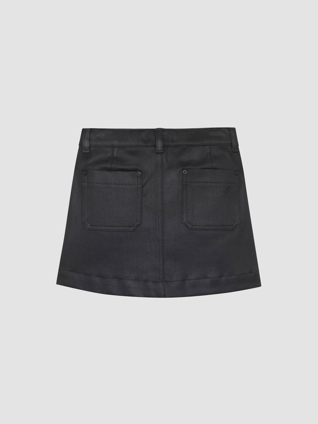 Jenny Mini Skirt | Black Coated