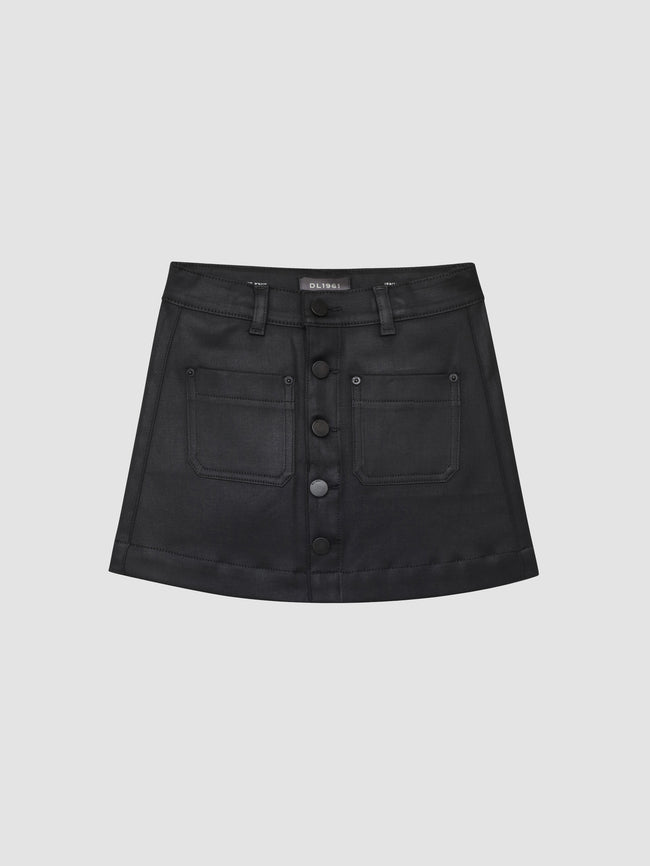 Jenny Mini Skirt | Black Coated