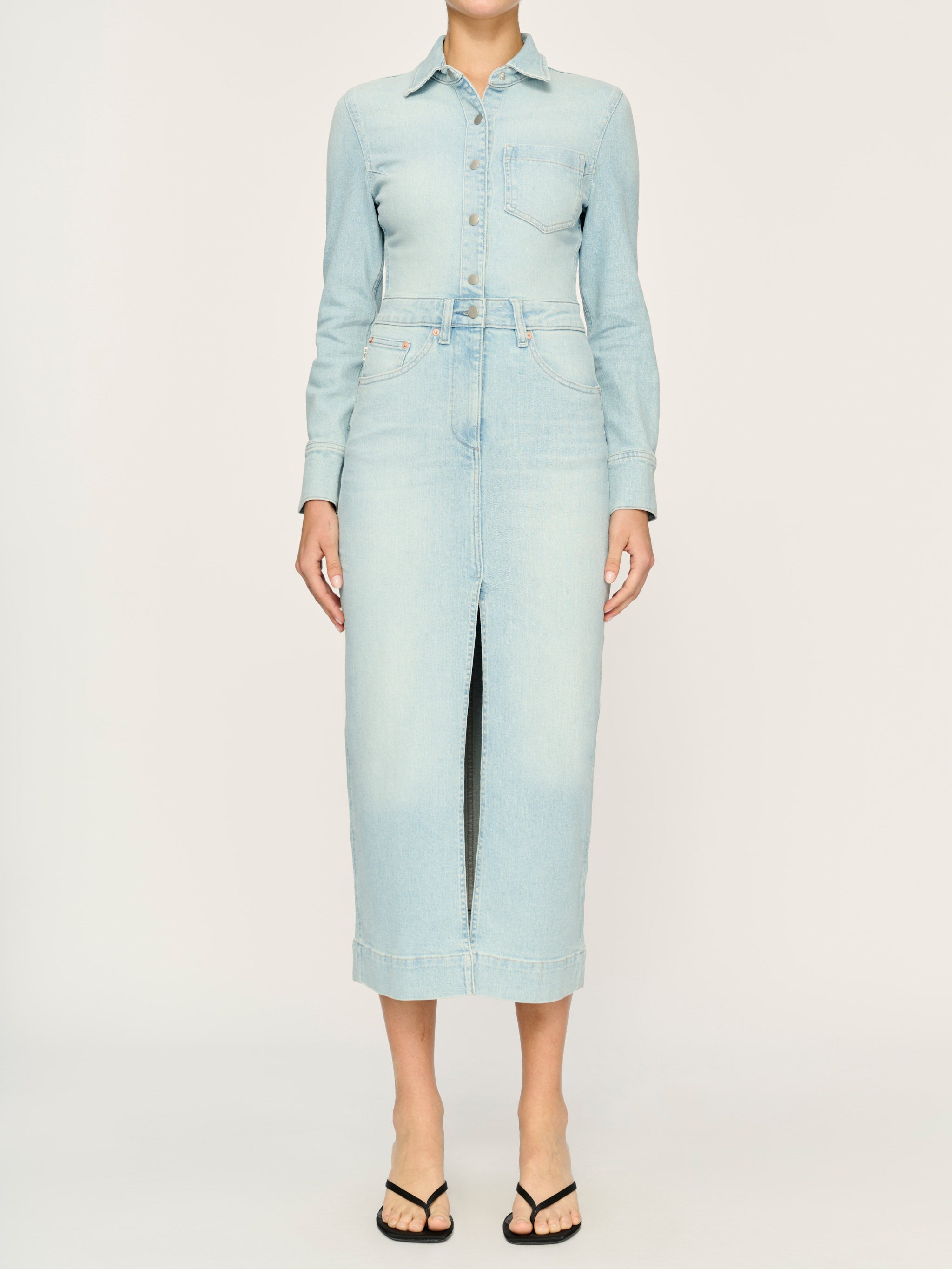 Freja Denim Dress Maxi | Lt. Monterey