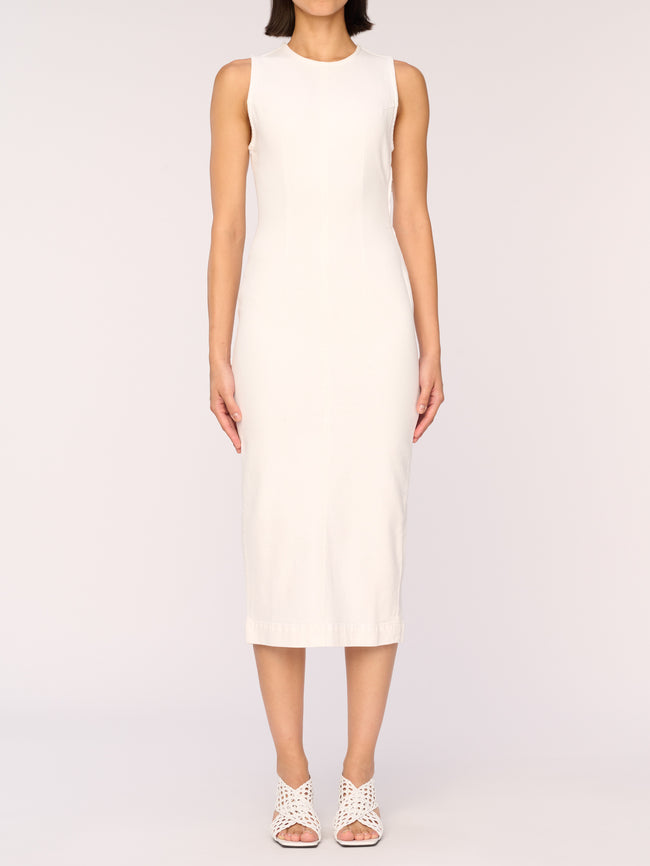 Esme Denim Dress Midi | White