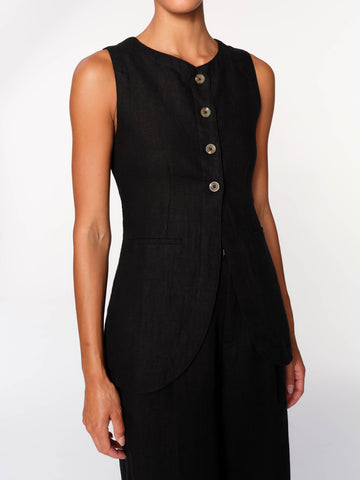 raraco☆neau linen tops (-black-) 80142_AMALIE_TOP_BLACKLINEN_13