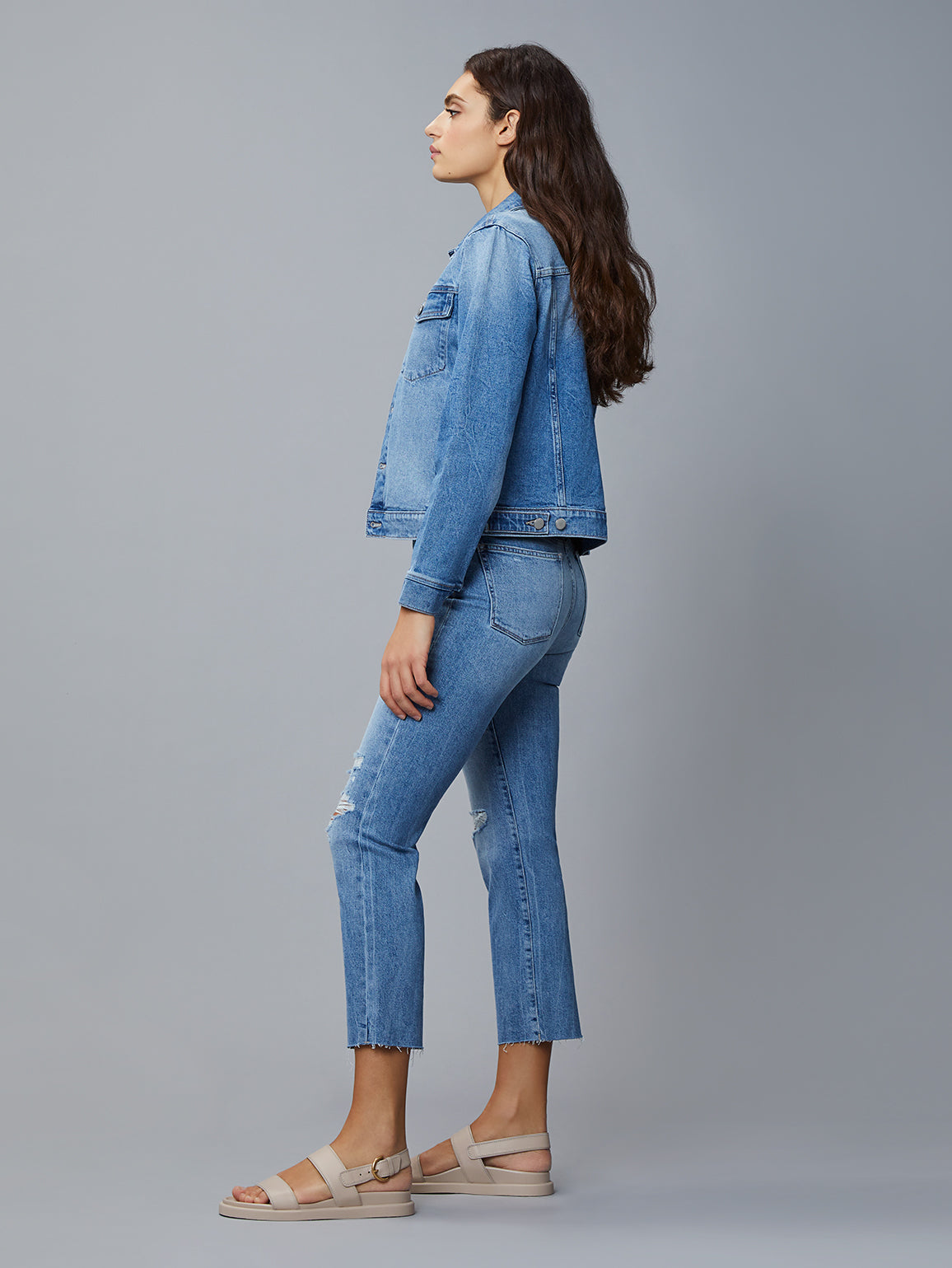 Vika Jacket Classic Denim | Droplet