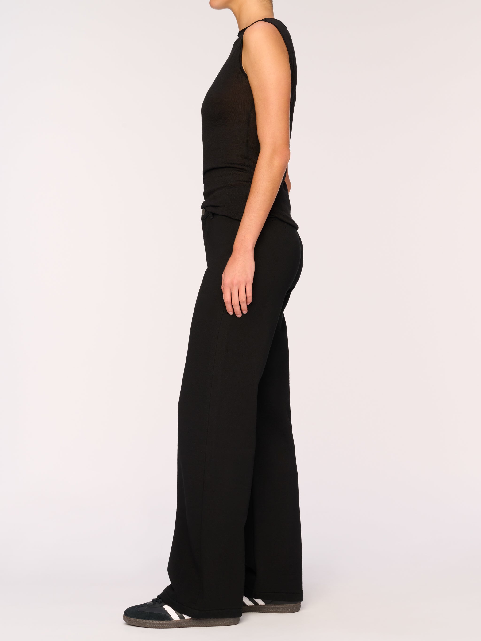 Drue Straight Low Rise 32" | Black French Terry