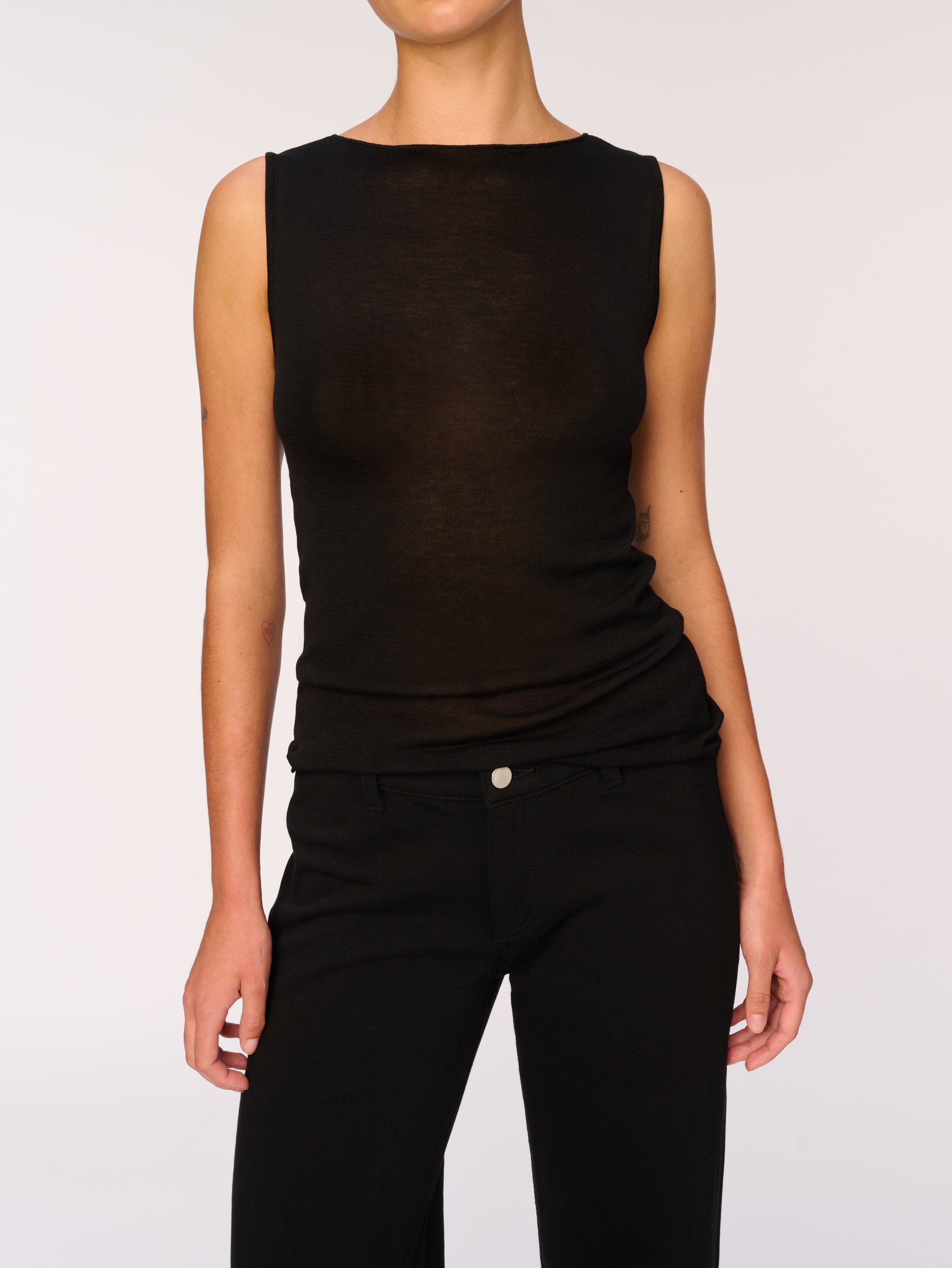 Drue Straight Low Rise 32" | Black French Terry