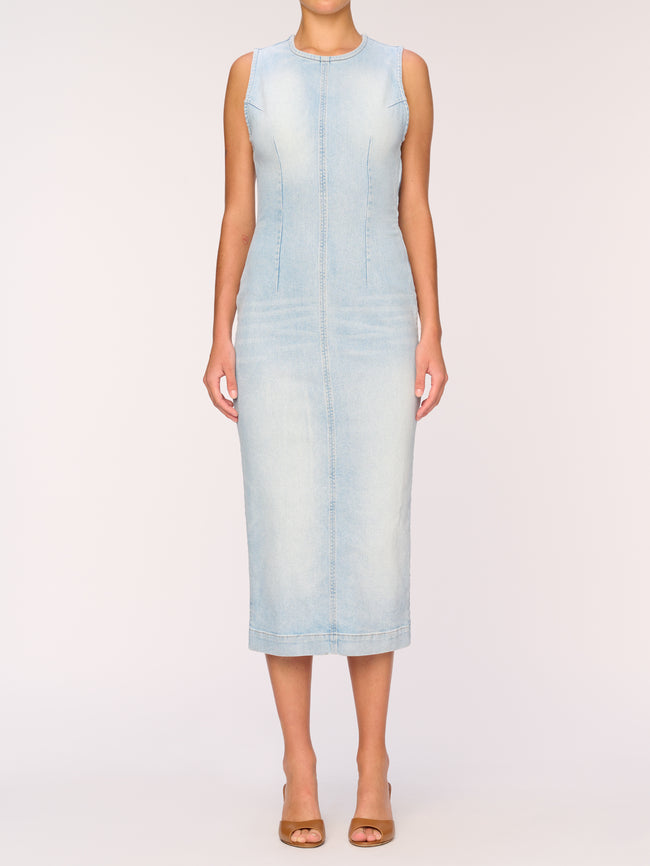 Esme Denim Dress Midi | Lt. Fountain