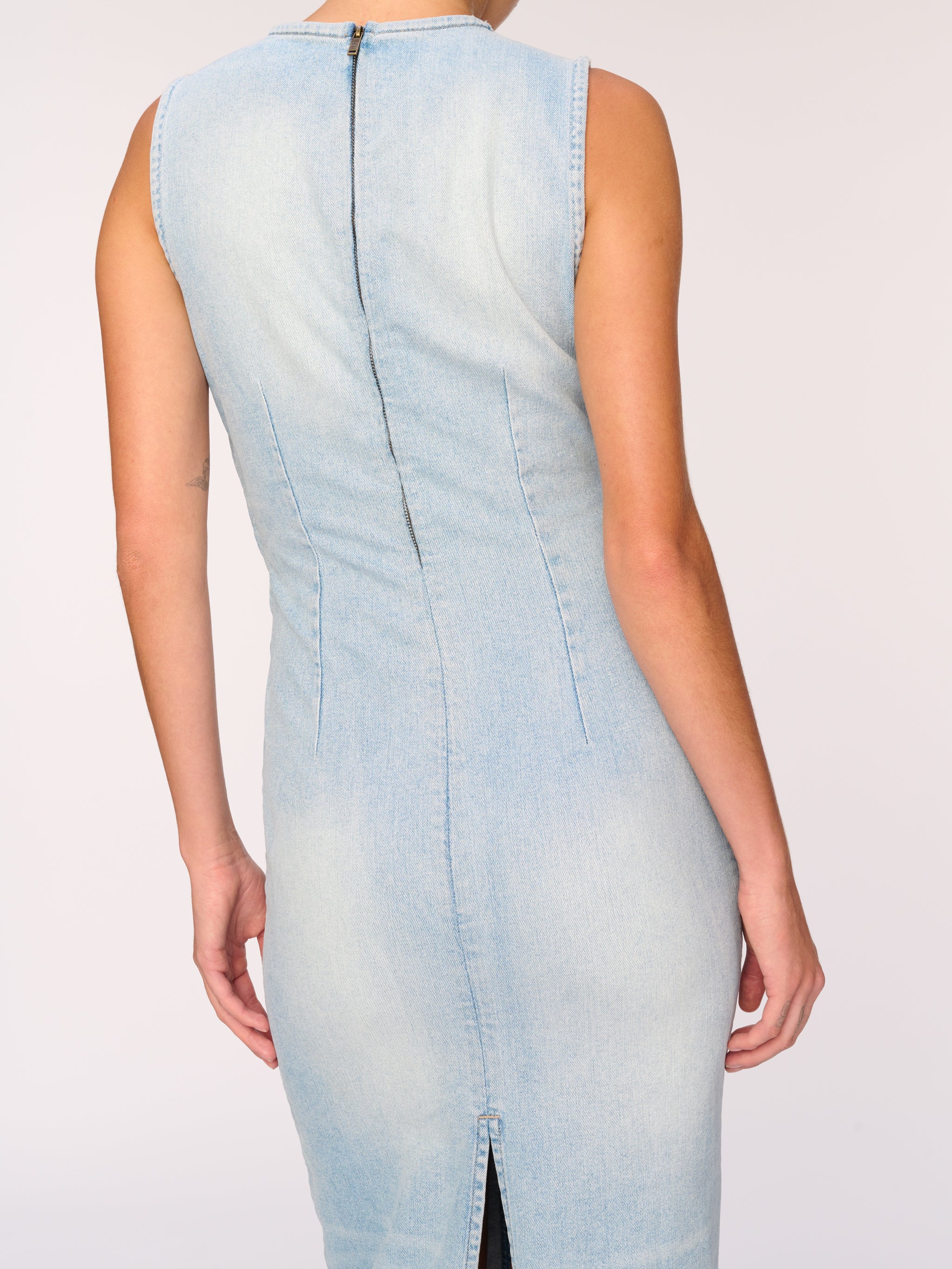 Esme Denim Dress Midi | Lt. Fountain