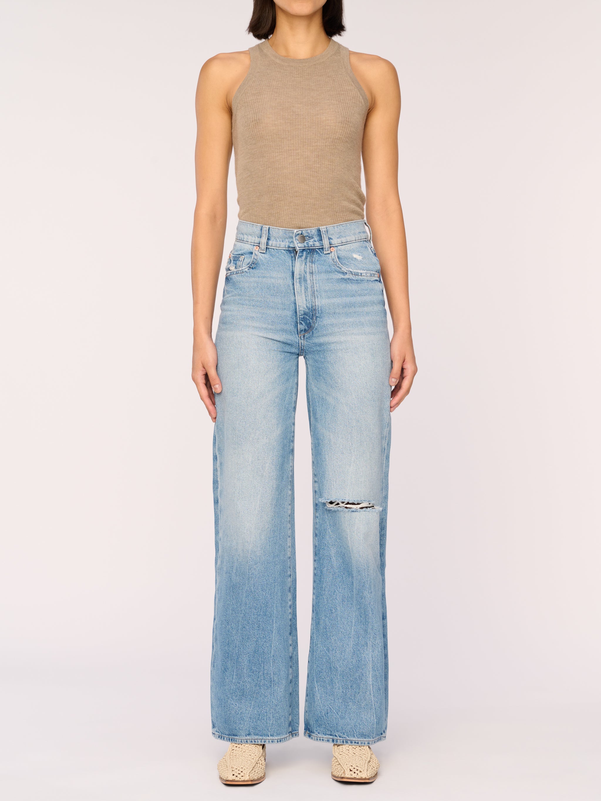 Hepburn Wide Leg High Rise Vintage 32" | Salton Sea Distressed