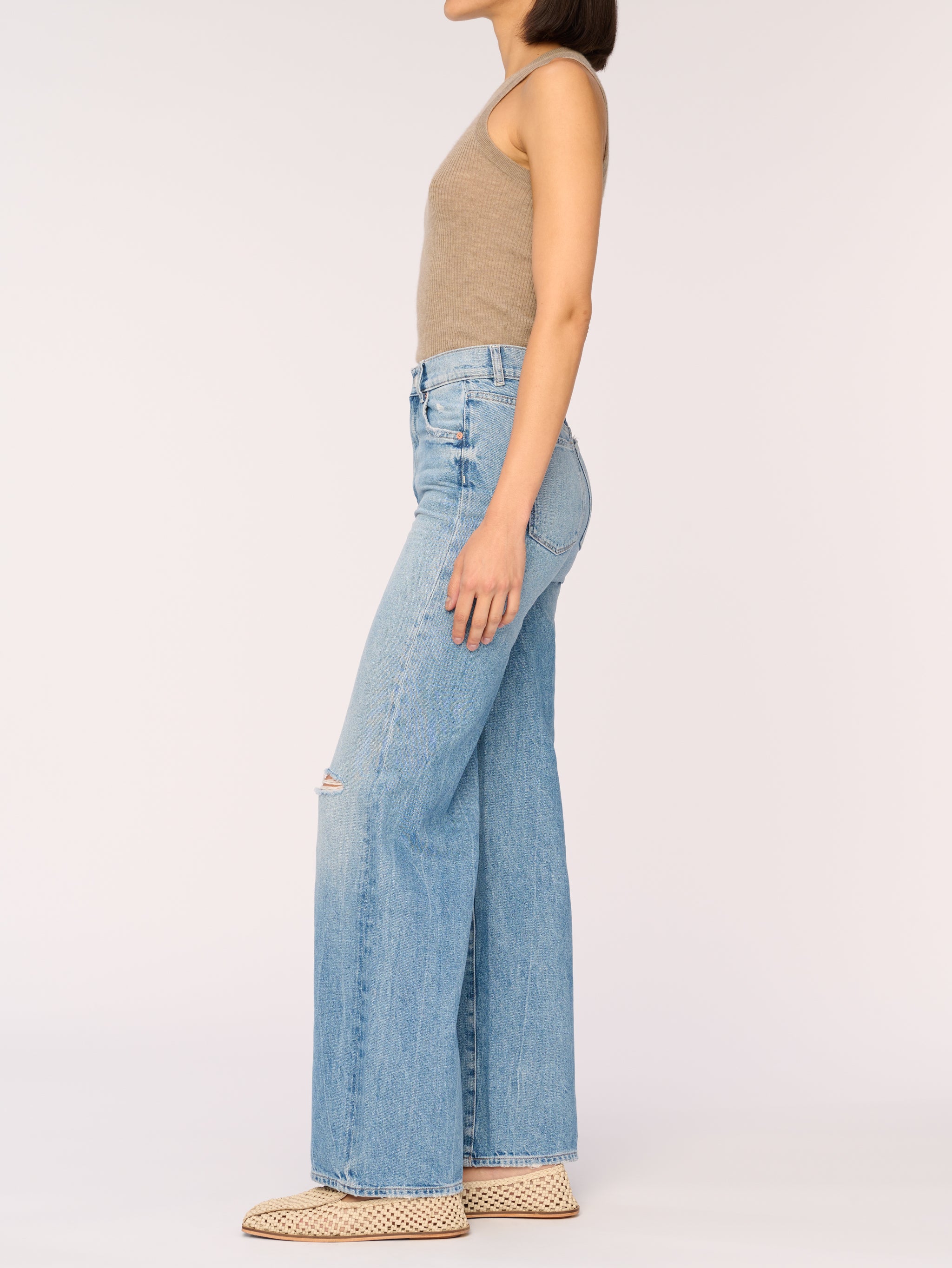 Hepburn Wide Leg High Rise Vintage 32" | Salton Sea Distressed