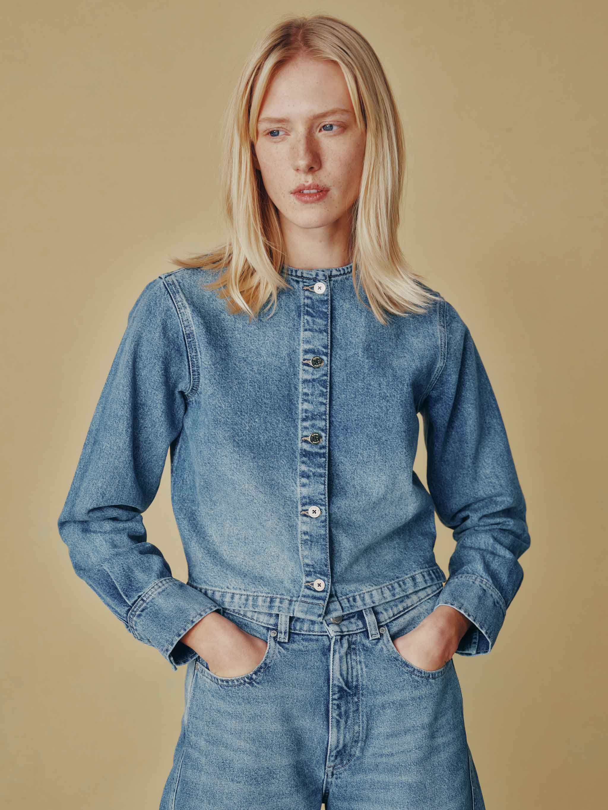 women's shirt blue jean 