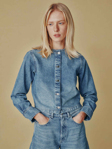 women's shirt blue jean 