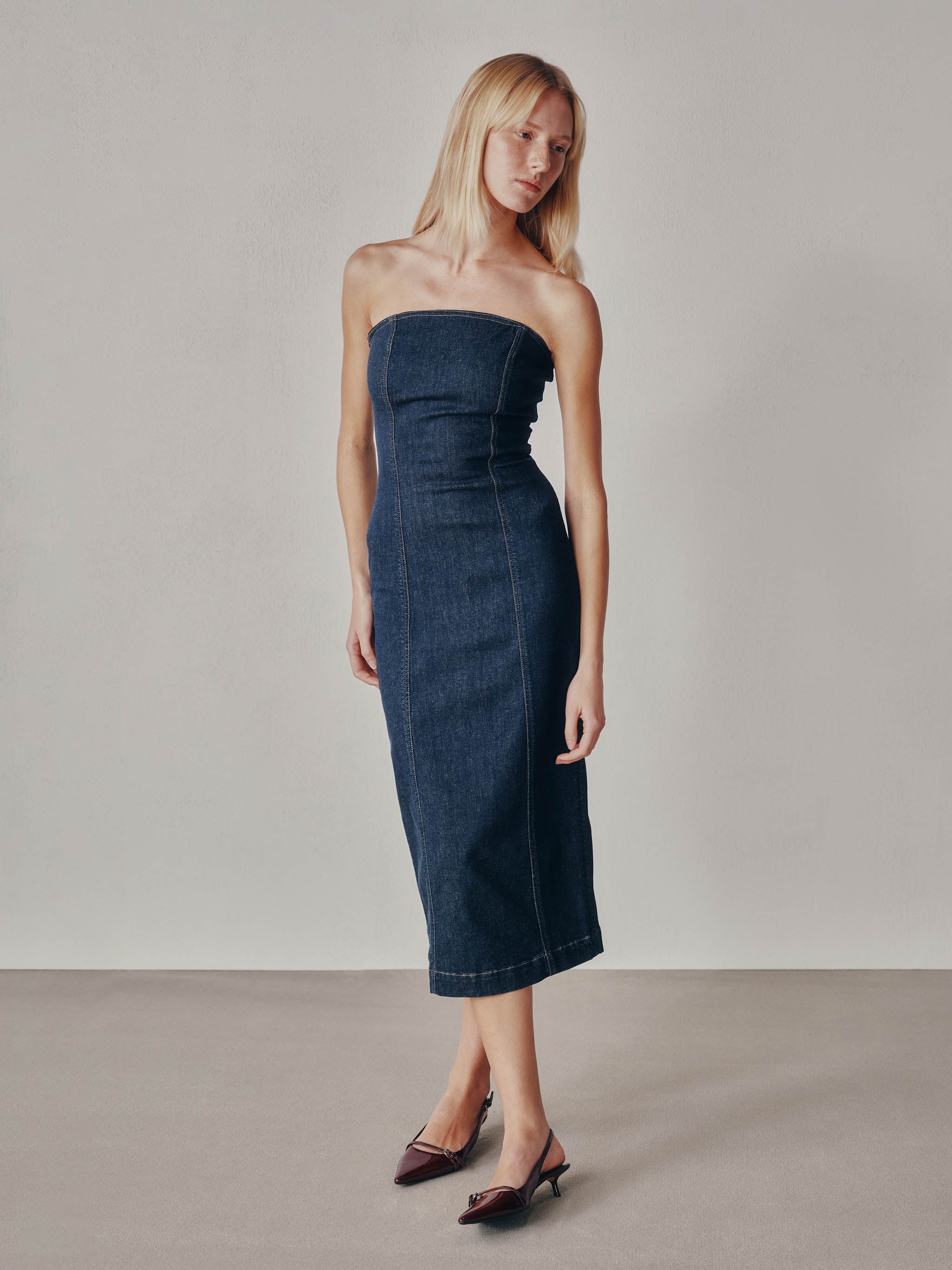 women's dress blue denim