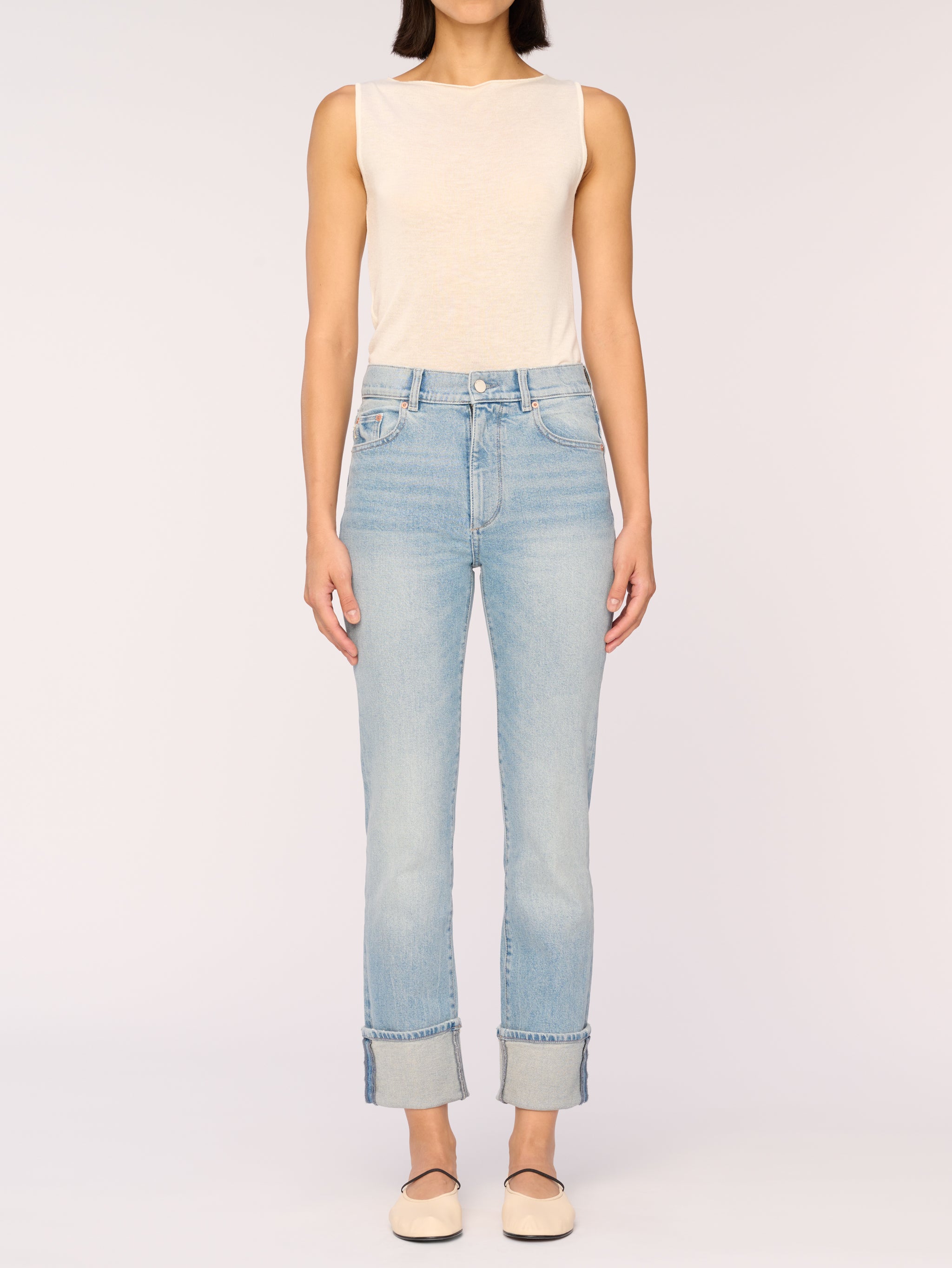 Patti Straight High Rise Vintage Ankle Jeans | Fiji Cuffed