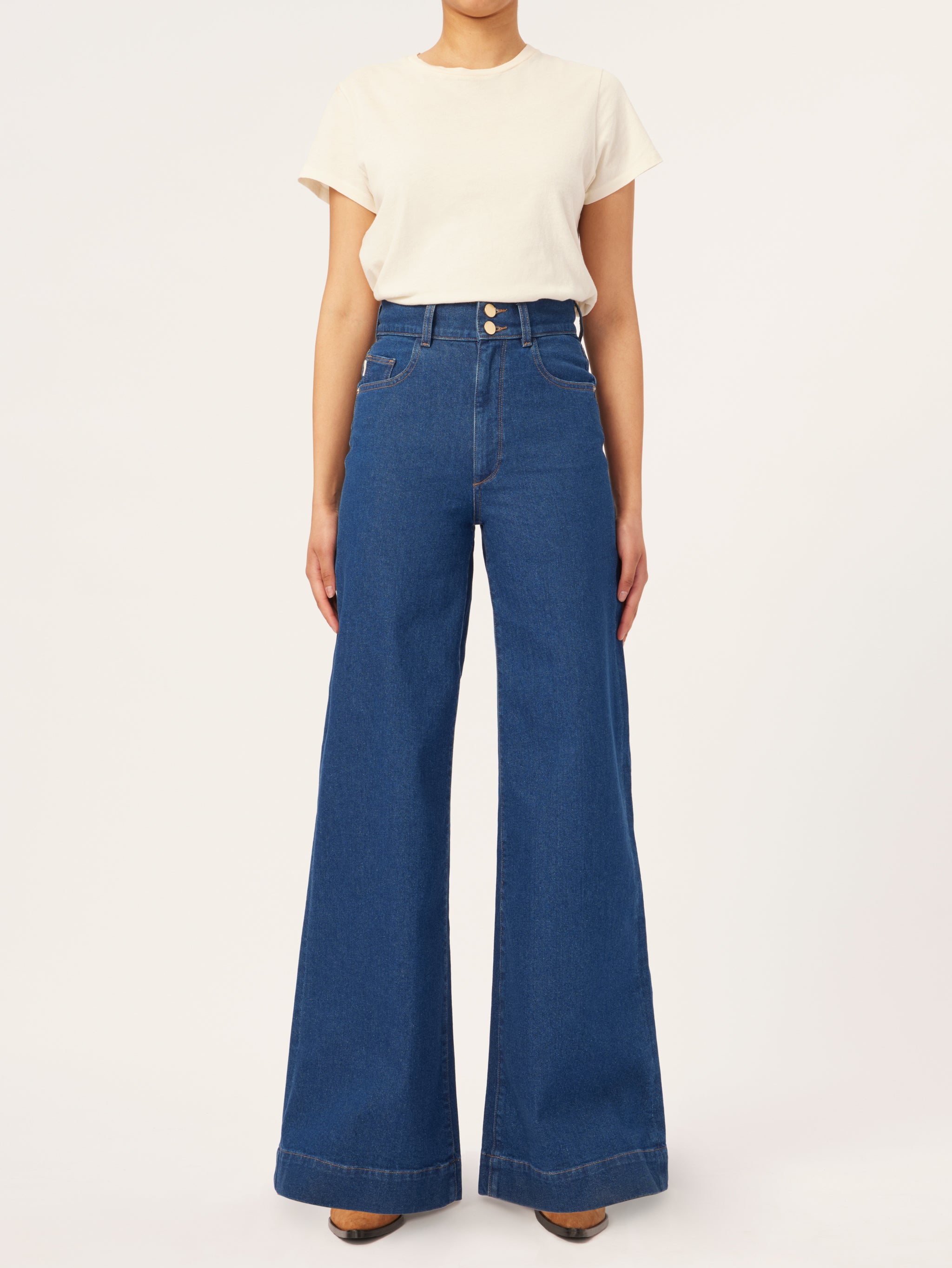 Hepburn Wide Leg High Rise Vintage 33" | Vibrant Rinse