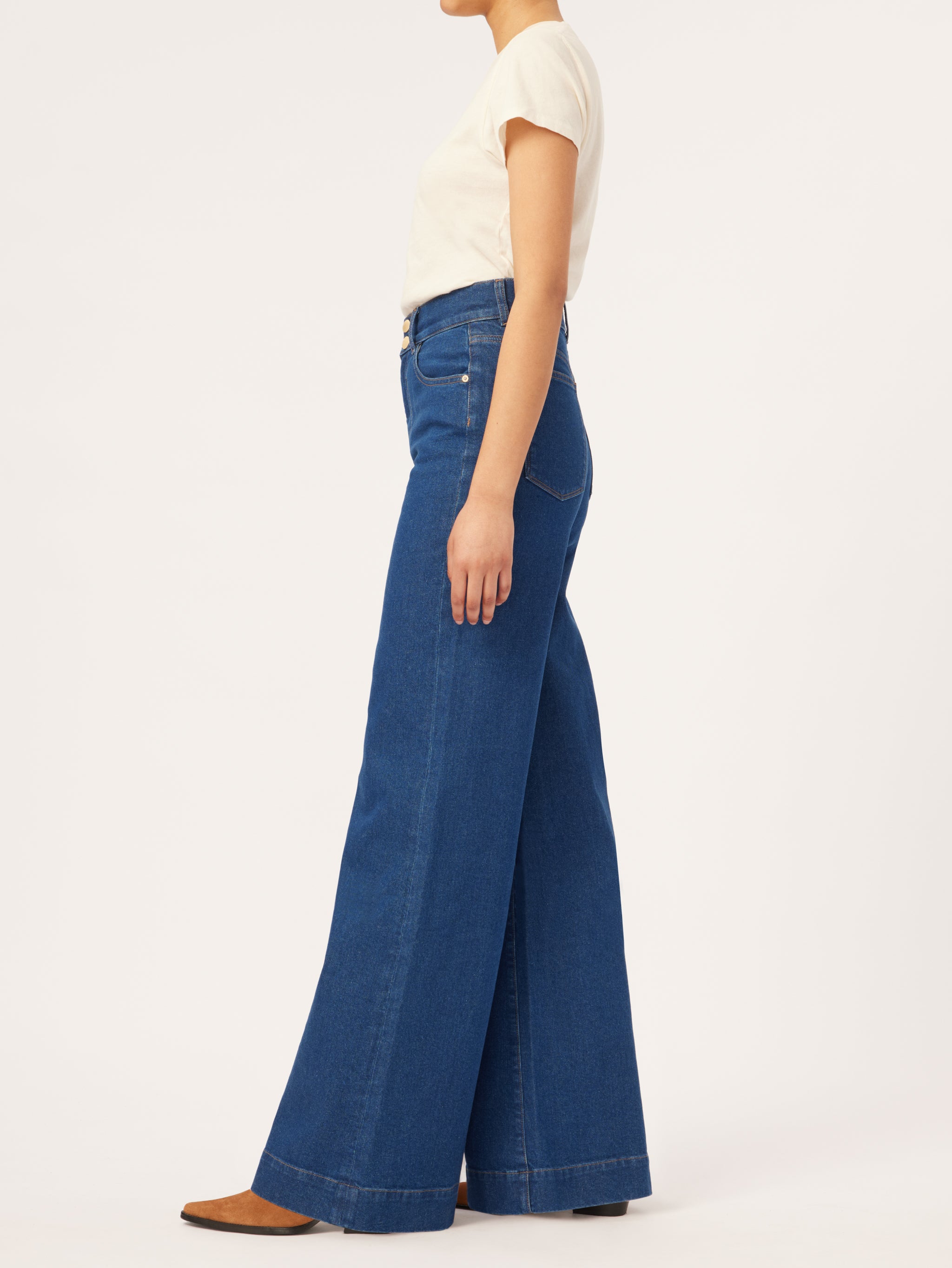 Hepburn Wide Leg High Rise Vintage 33" | Vibrant Rinse