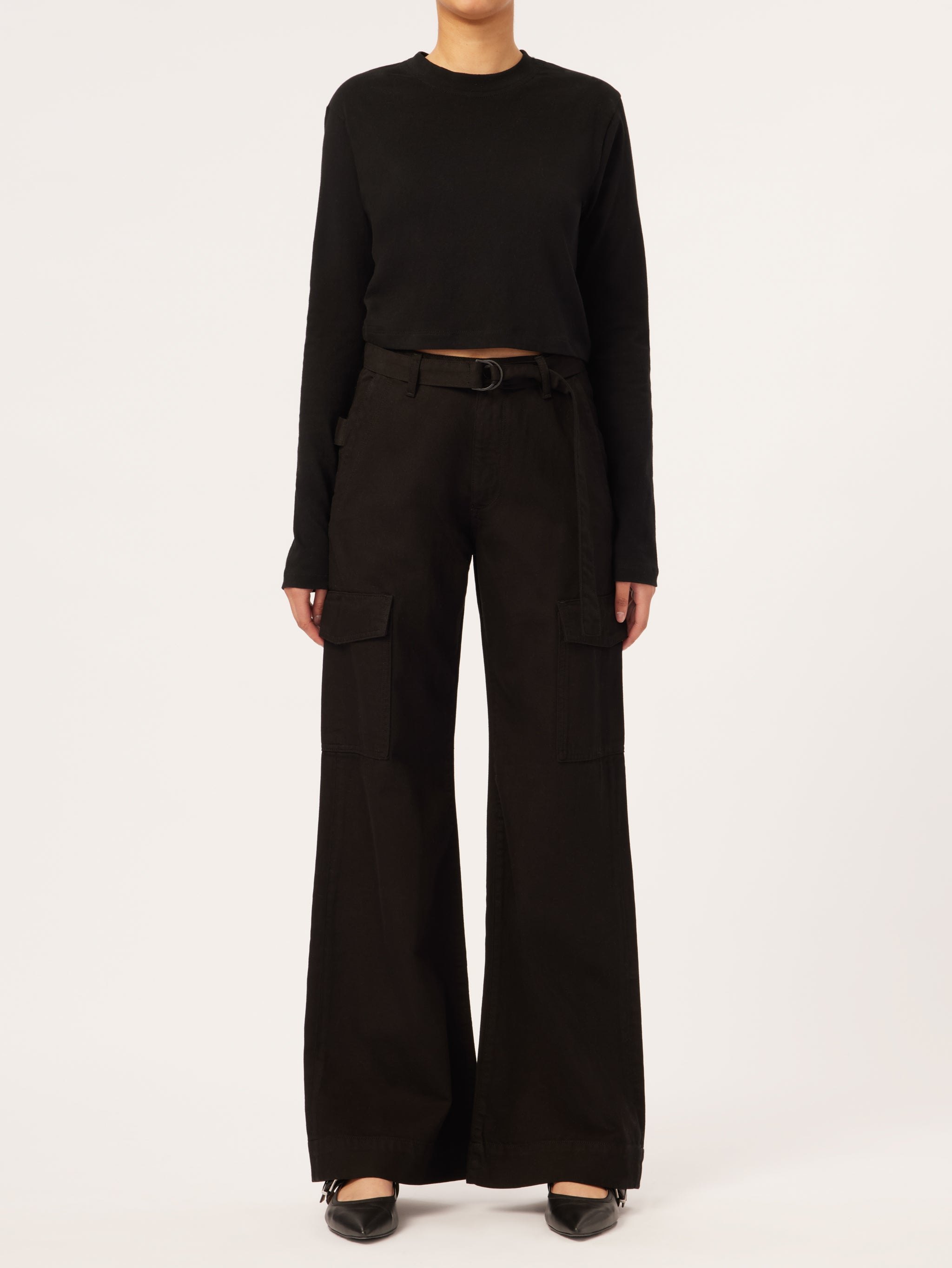 Zoie Wide Leg Relaxed Vintage | Black Cargo