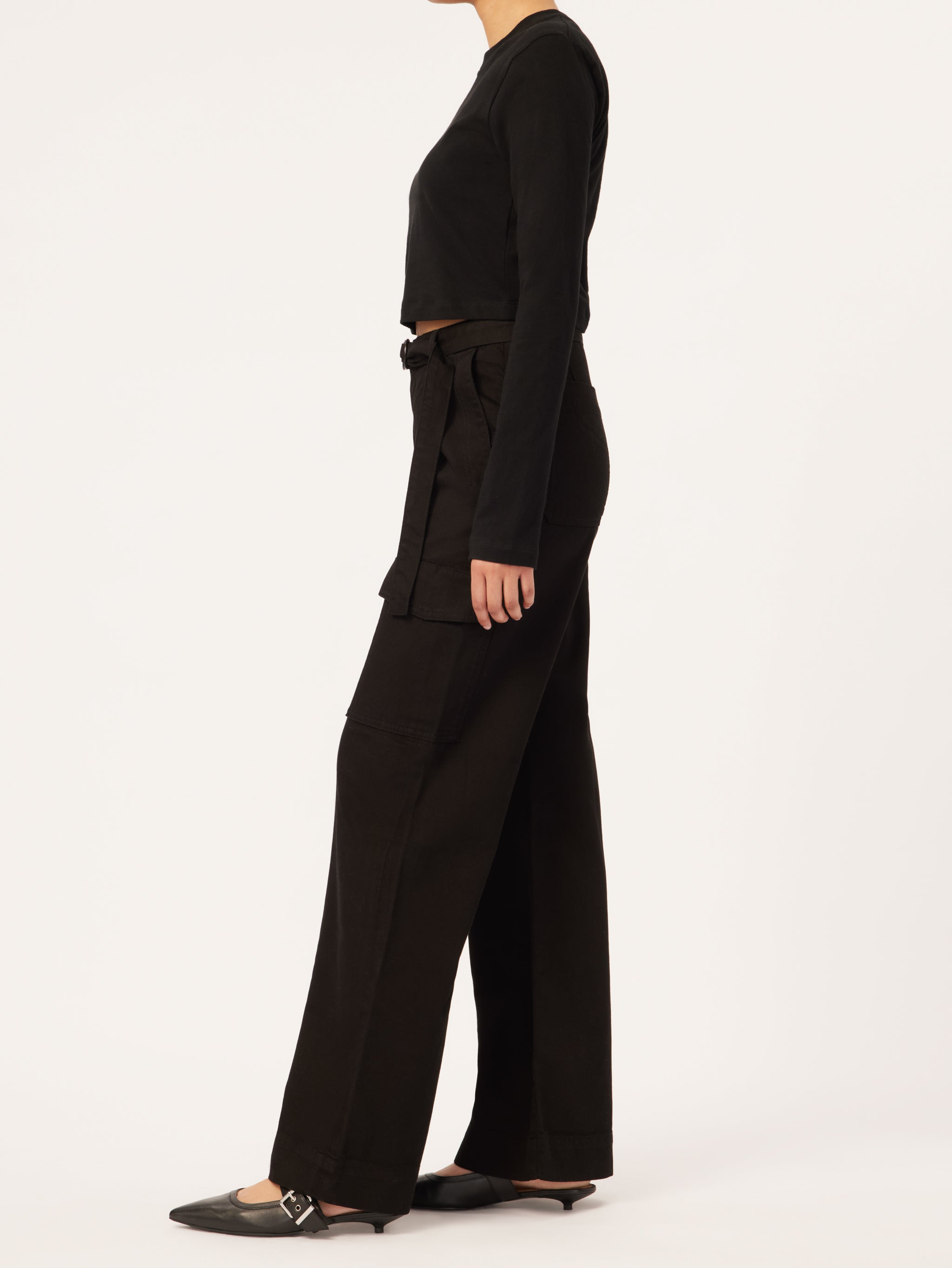Zoie Wide Leg Relaxed Vintage | Black Cargo