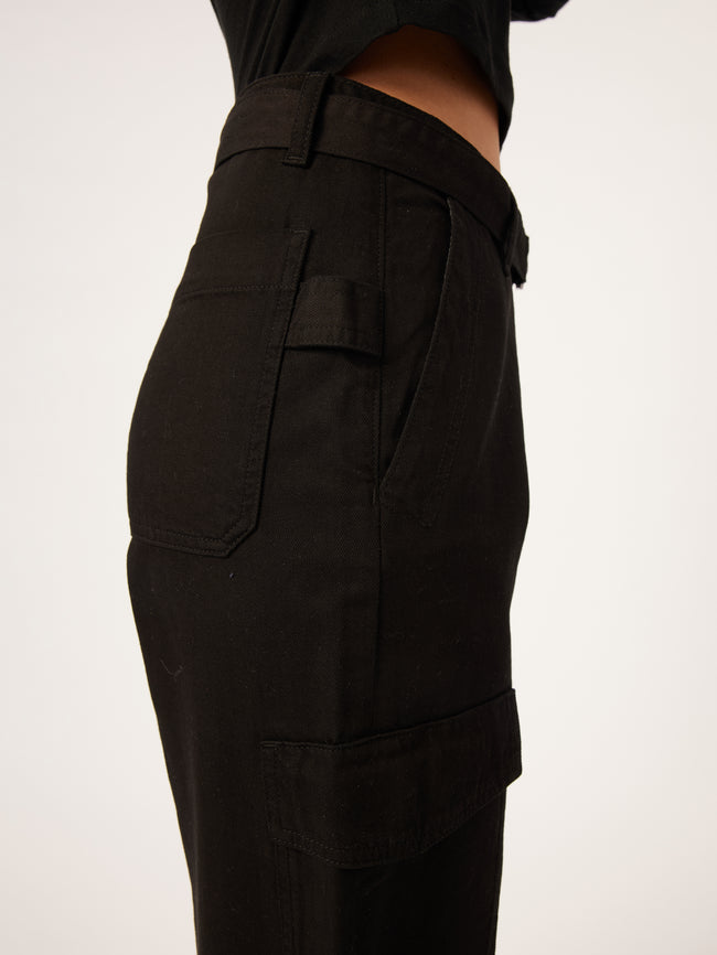 Zoie Wide Leg Relaxed Vintage | Black Cargo