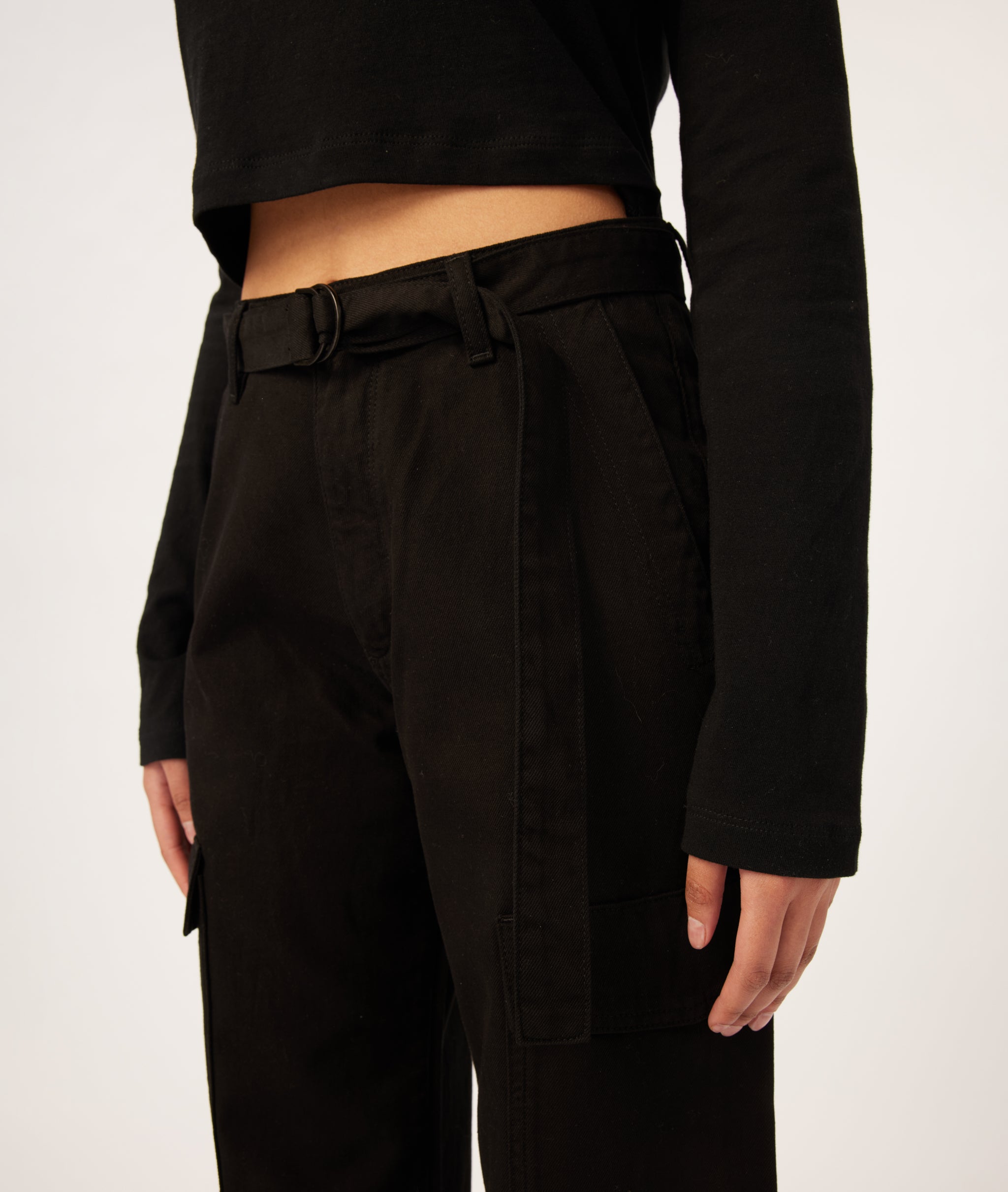 Zoie Wide Leg Relaxed Vintage | Black Cargo