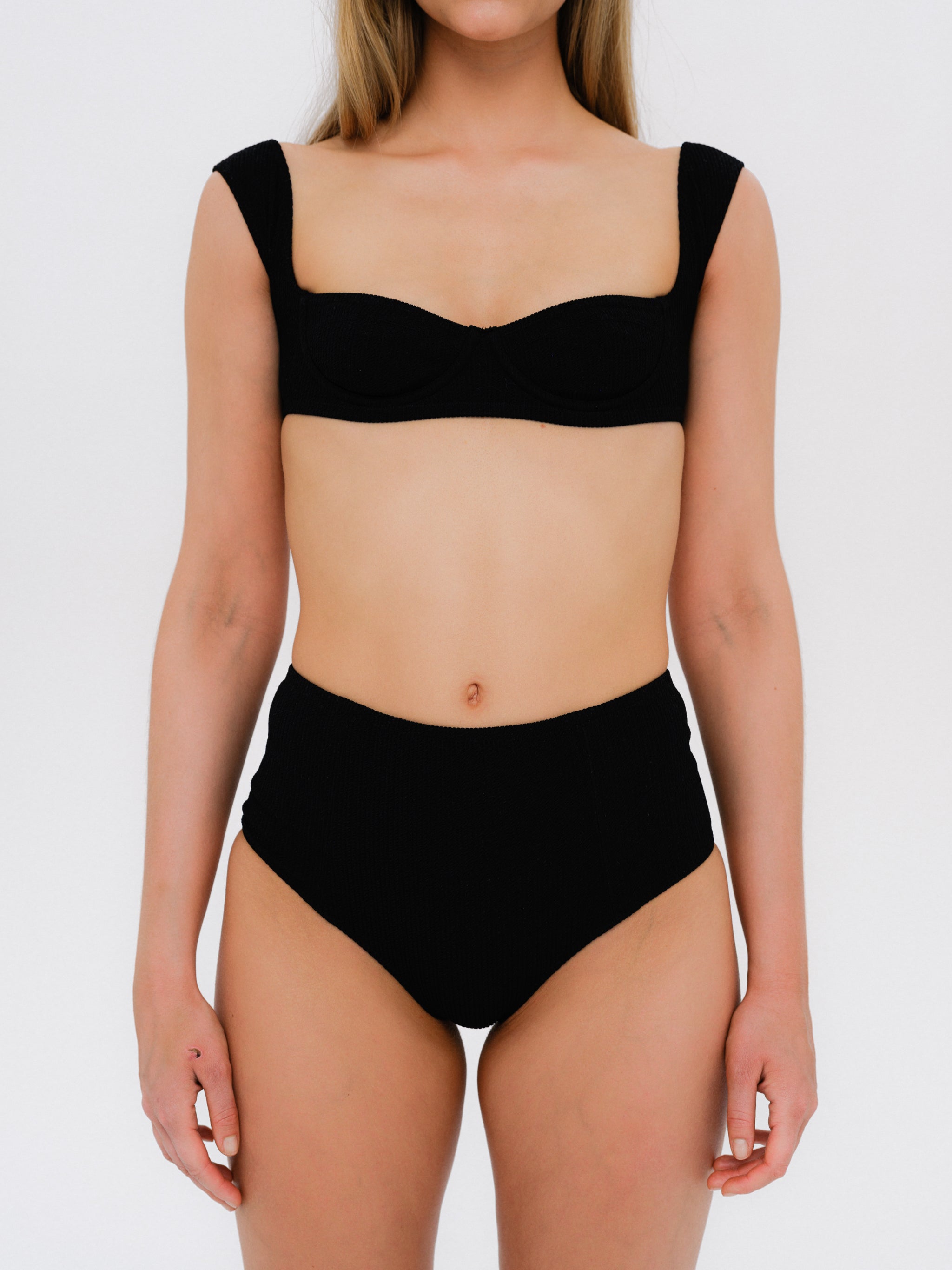 South Pacific Bikini Top | Black Texture