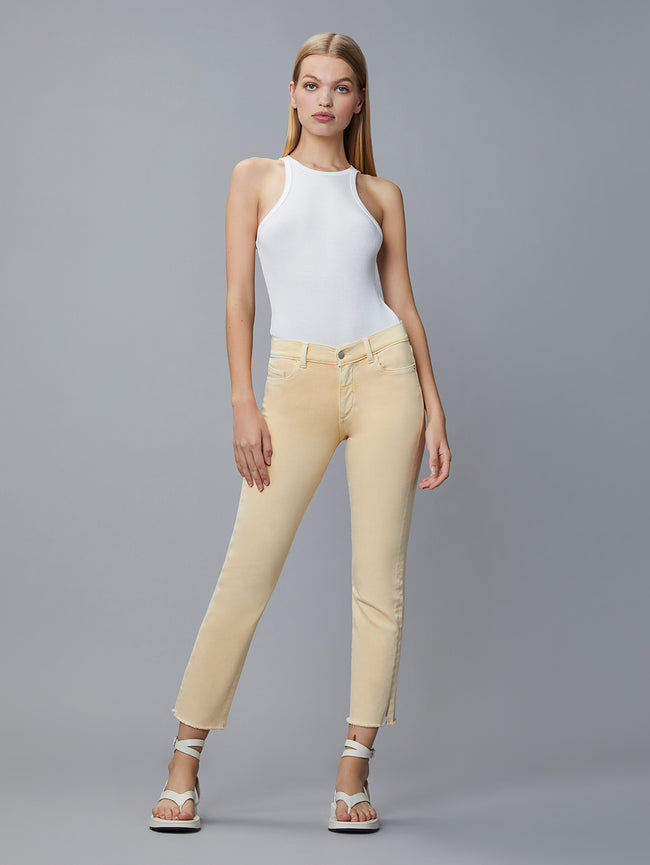 Mara Straight Mid Rise Instasculpt Ankle | Butterscotch Raw