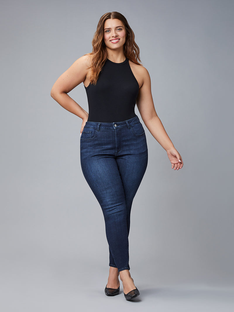 Florence Skinny Inclusive Mid Rise Instasculpt Ankle | Dark Indigo