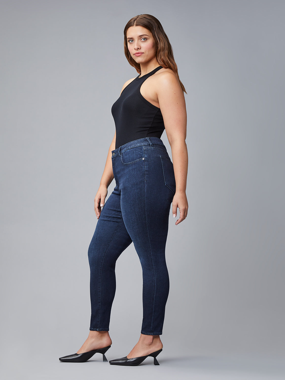 Florence Skinny Inclusive Mid Rise Instasculpt Ankle | Dark Indigo