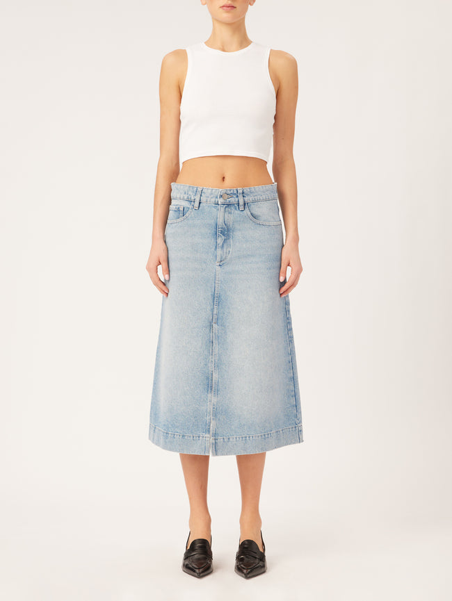 Alma A-Line Denim Skirt | Fountain