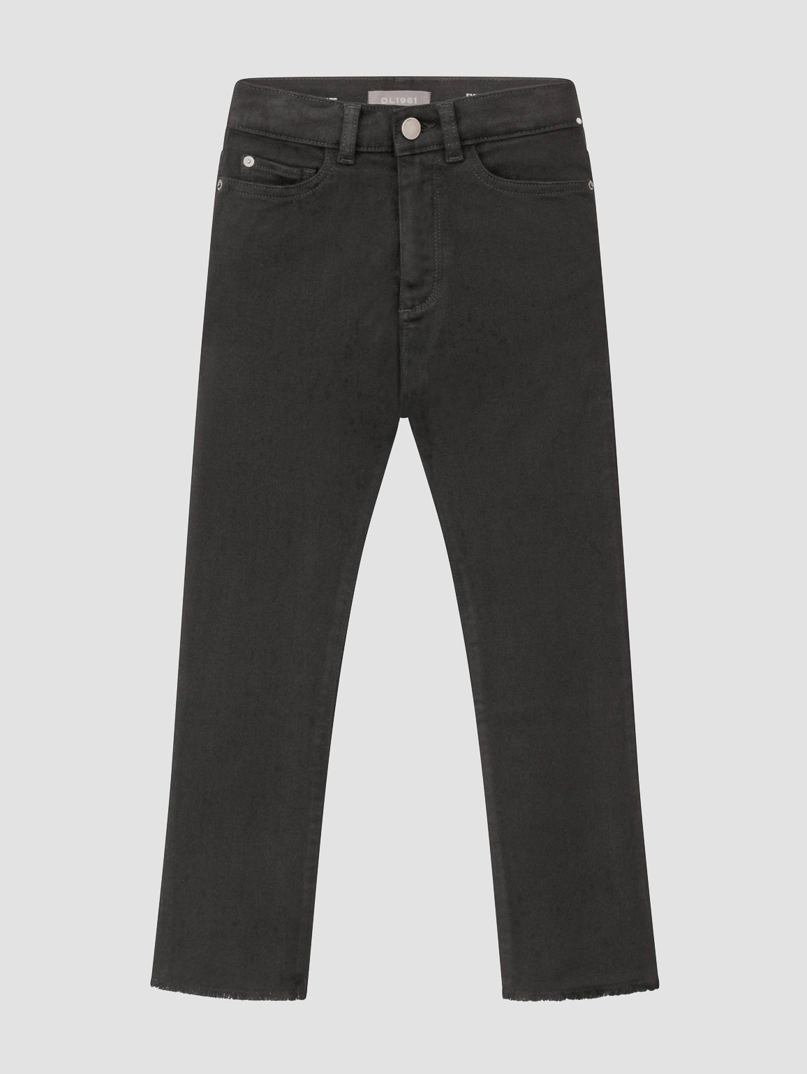 Emie Straight High Rise Jeans | Black Peached Raw