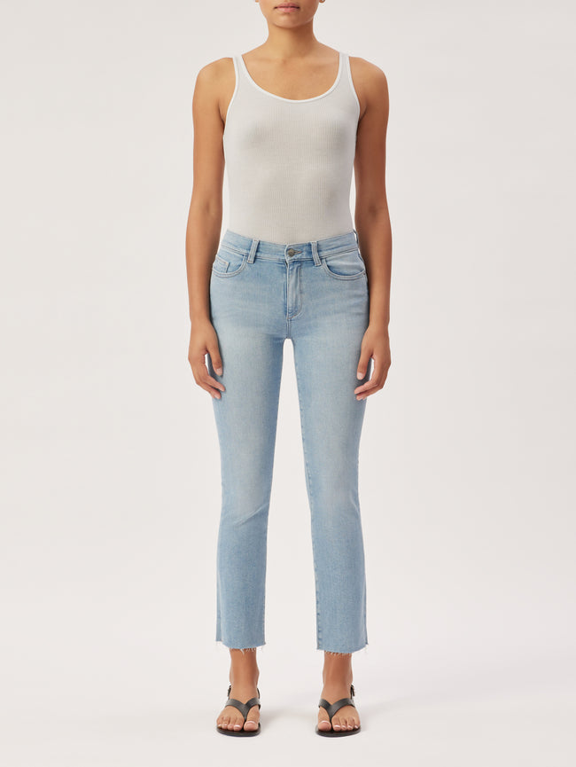 Mara Straight Mid Rise Instasculpt Ankle | Blue Bay