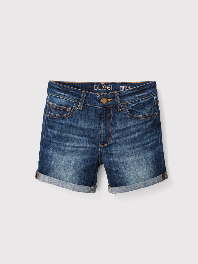 Girls - Blue Cuffed Denim Shorts - Piper/G Cuffed Short Sea-Lion - DL1961