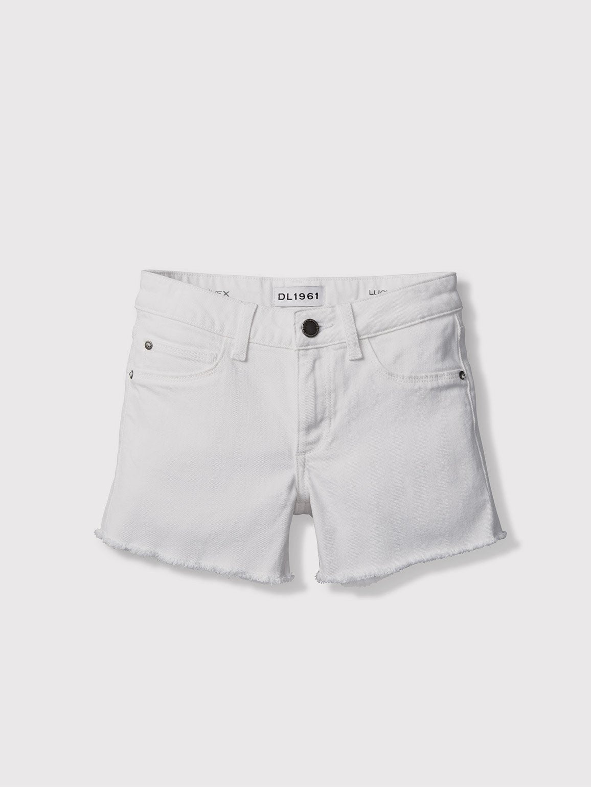 Girls - White Denim Shorts - Lucy/G Short Snowcap - DL1961