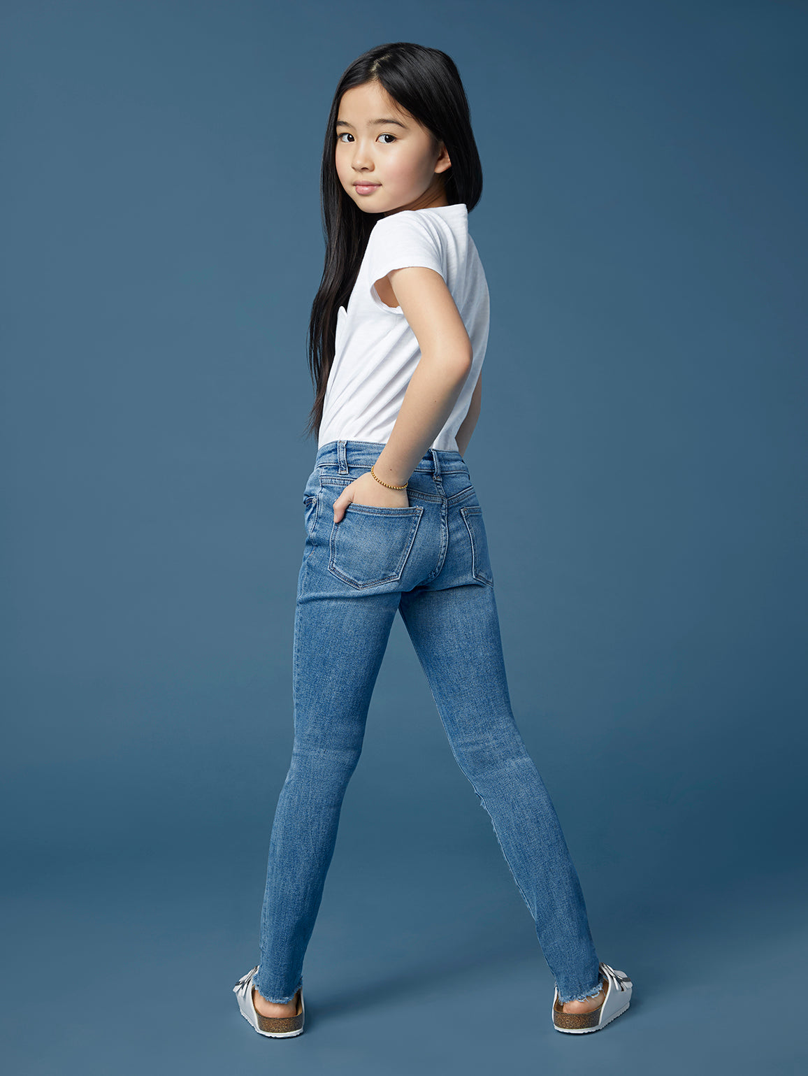 Shop Online Girls Blue Denim Jeans at ₹999