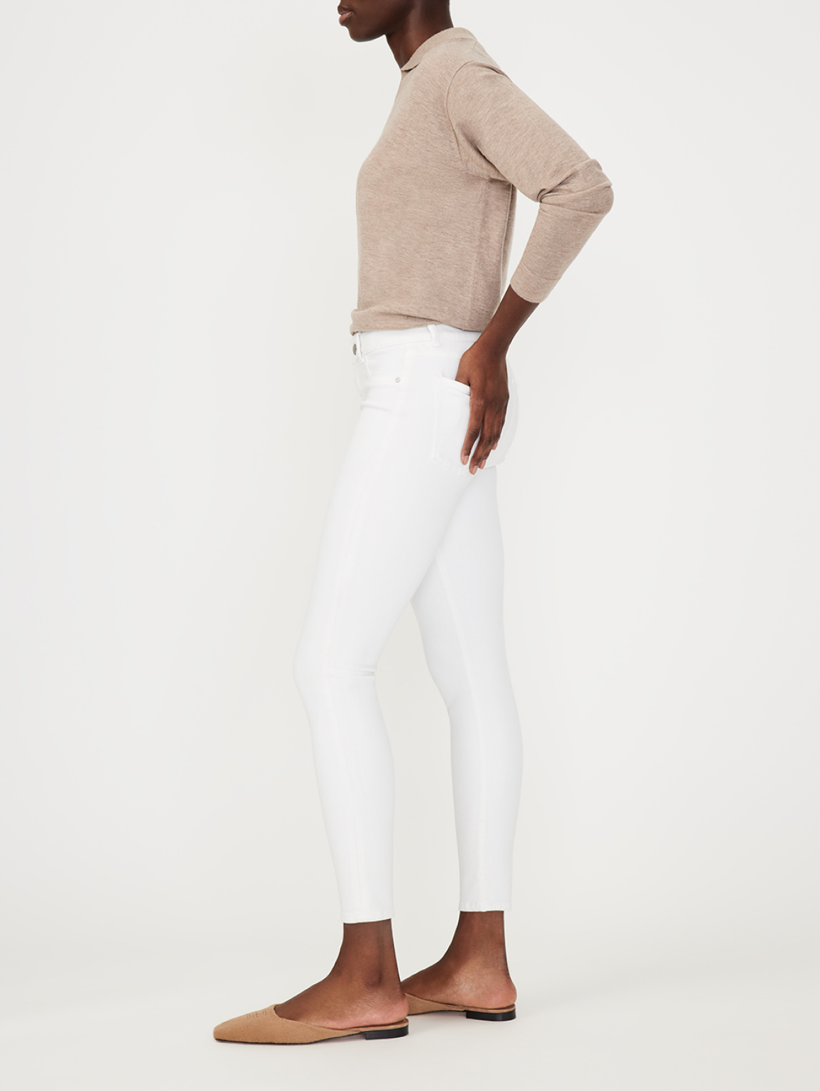 Florence Skinny Mid Rise Instasculpt Ankle | Milk