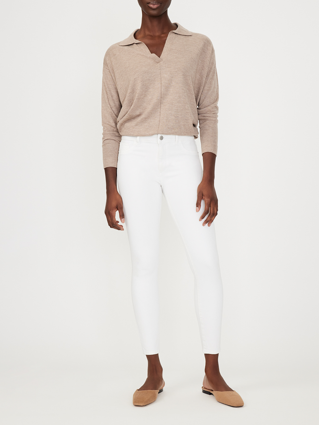 Florence Skinny Mid Rise Instasculpt Ankle | Milk