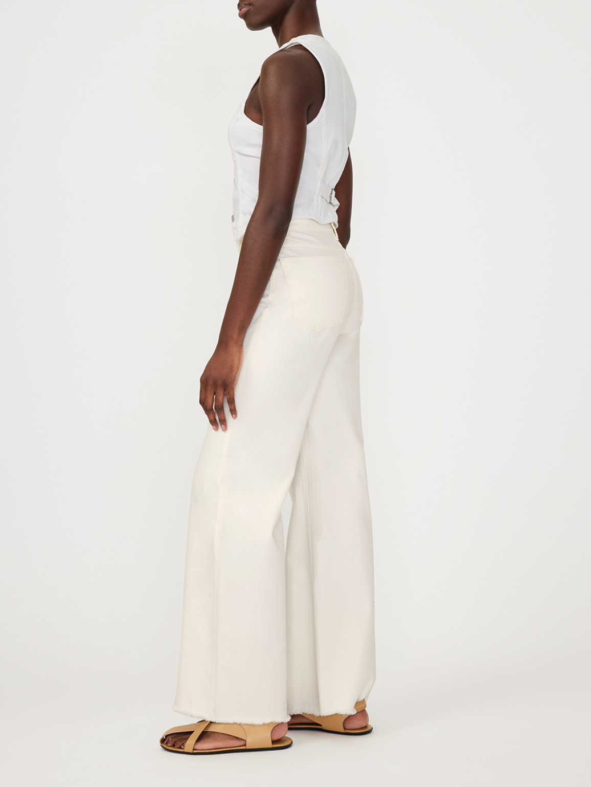 Hepburn Wide Leg High Rise Vintage 31" | Eggshell